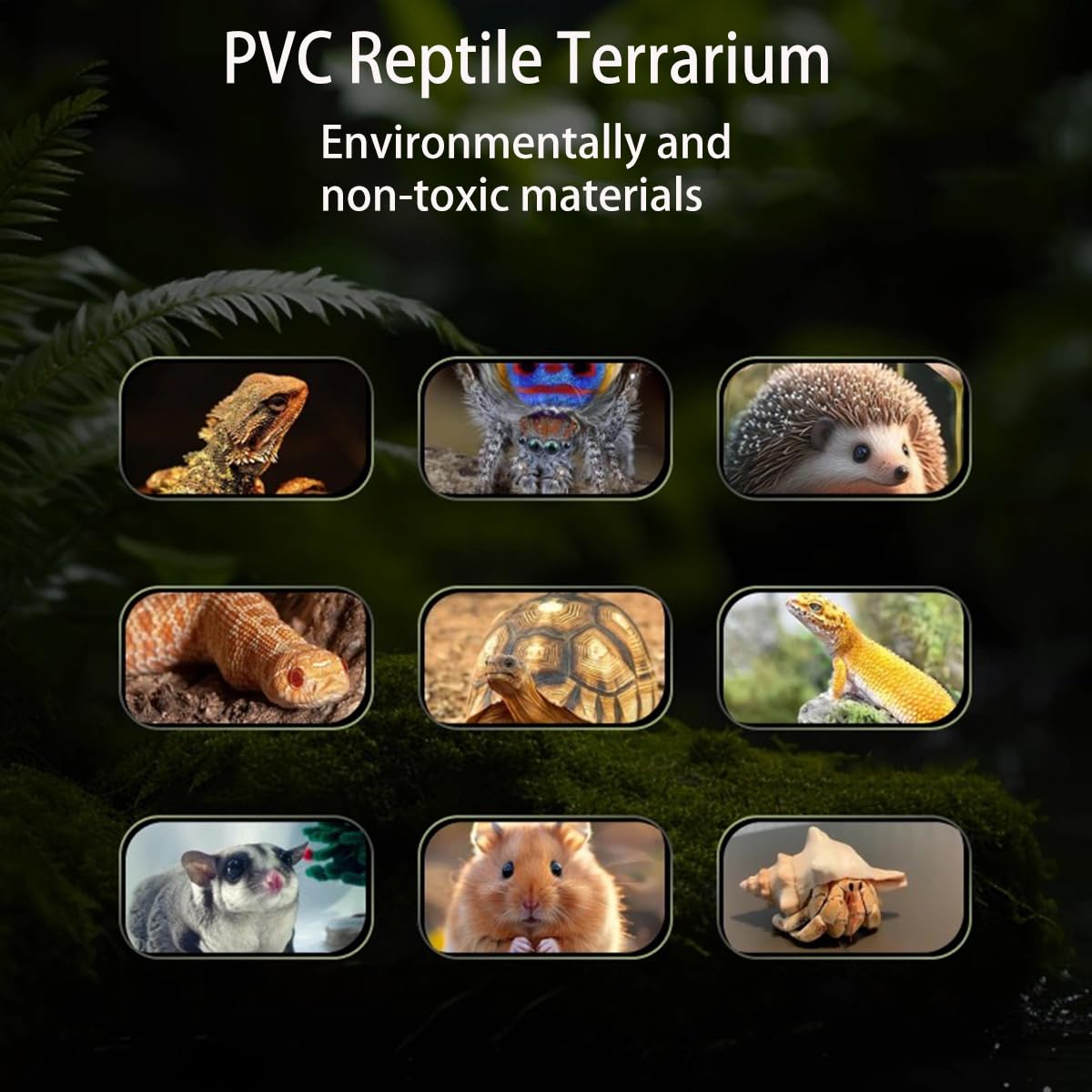 Pvc Reptile Terrarium Tanks Enclosure For Ball Python Snake Gecko Bearded Dragon, Pvc Reptile Lounge Habitat With Glass Sliding