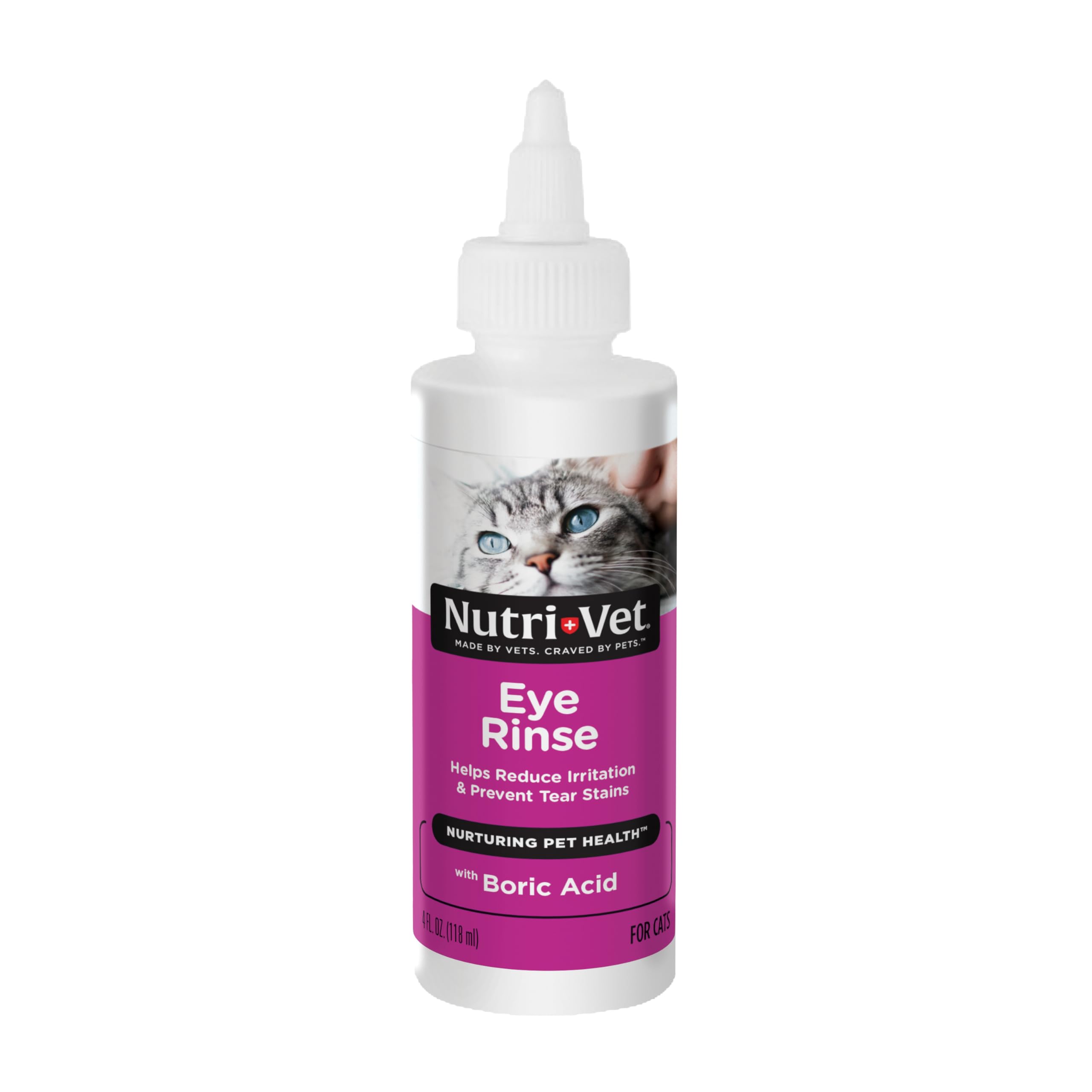 Nutri-Vet Cat Eye Rinse, Sterile Solution Gently Cleanses Eyes and Surrounding Tissue, Removes Debris Pollen and Mucus, Relieves