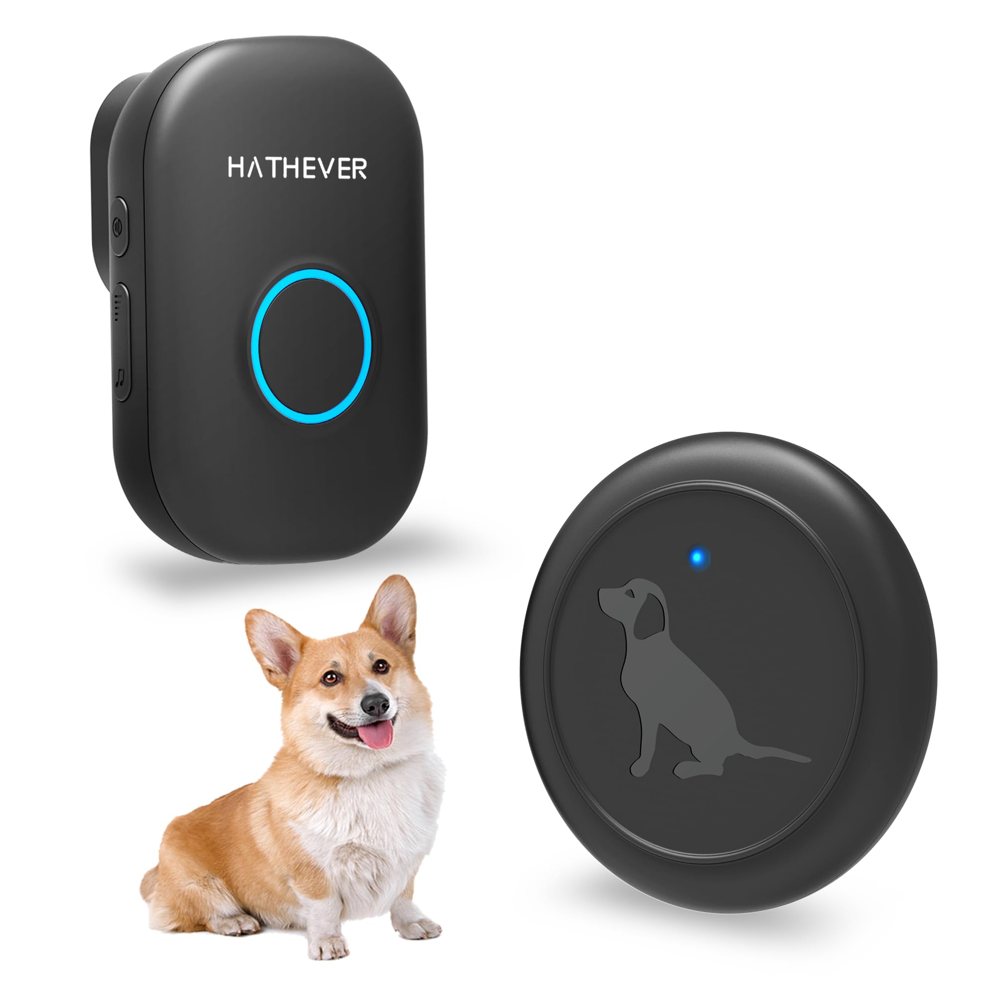 Hathever Dog Doorbell for Potty Training, Wireless Doggie Door Bell Operating at 1000 Feet with IP65 Waterproof Touch Button, 32