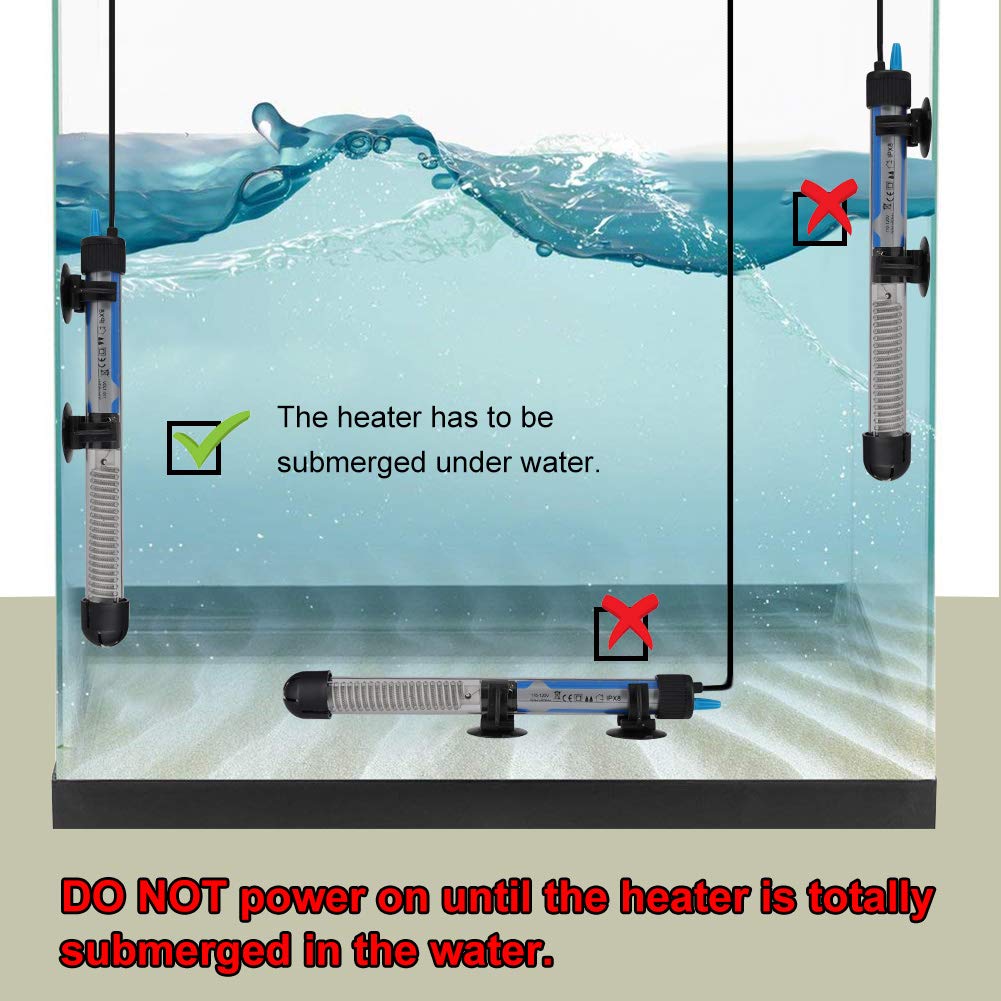 Mylivell Aquarium Heater 25W 50W 100W 200W 300W Submersible Auto Thermostat Fish Tank Heater, Small Aquarium Heater For 10-100 Gallon Fish Tank, Freshwater & Saltwater Compatible