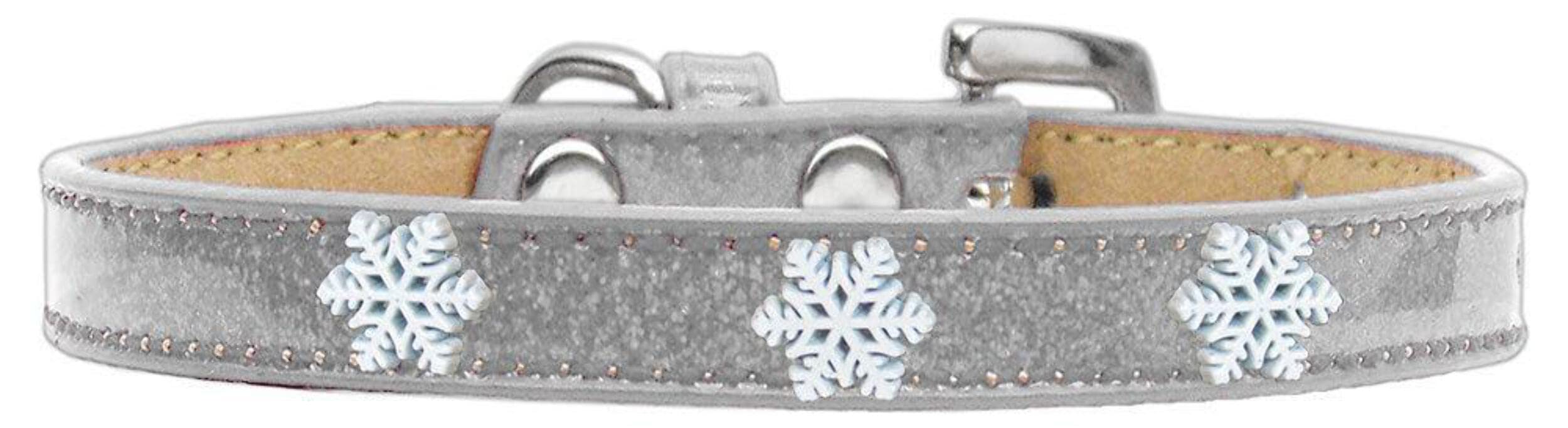 Dog, Puppy & Pet Widget Ice Cream Collar, &quot;Snowflakes&quot; Blue 12