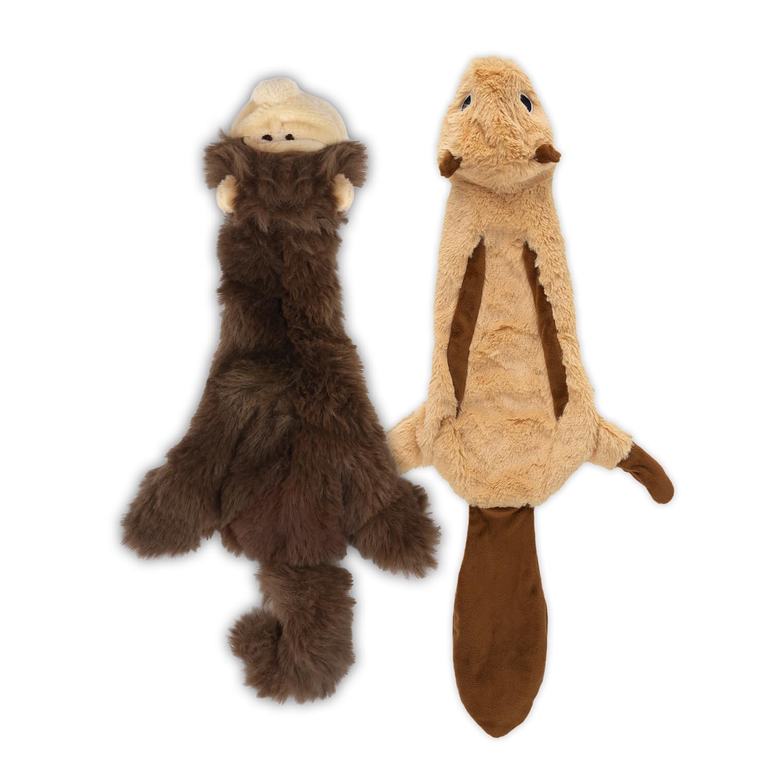 Best Pet Supplies 2-In-1 Stuffless Squeaky Dog Toys With Soft, Durable Fabric For Small, Medium, And Large Pets, No Stuffing For Indoor Play, Supports Active Biting And Play - Monkey, Squirrel, Small