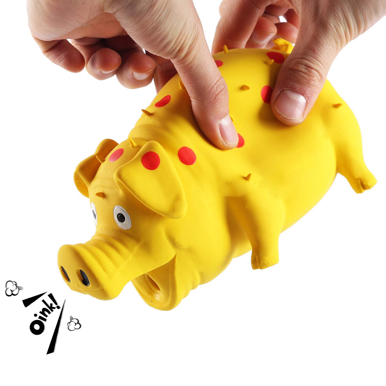 Squeaky Pig Dog Toys, 2 Pack Grunting Pig Dog Toy That Oinks Grunts For Small Medium Large Dogs, Durable Rubber Pig Squeaker Dog