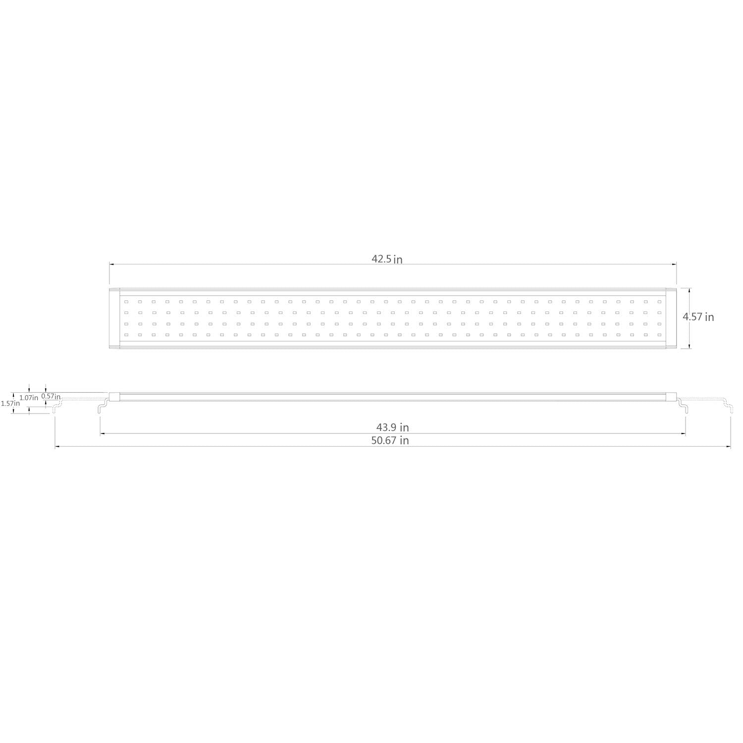 Led Aquarium Light, Full Spectrum Fish Tank Led Light With Aluminum Alloy Shell Extendable Brackets (48-54 In)