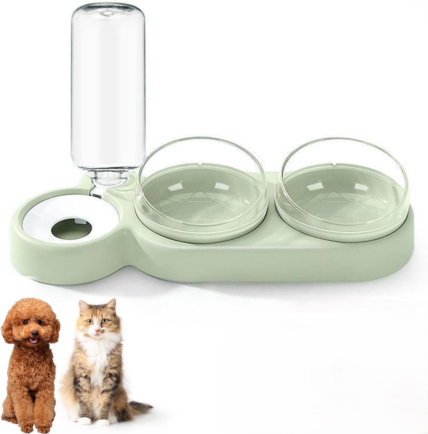 V Trivyom Water Food Bowl Set  Pet Bowl Food Feeder Container Dispenser Pet AntiOverturning Rice Bowl Supplies, Raised Incline