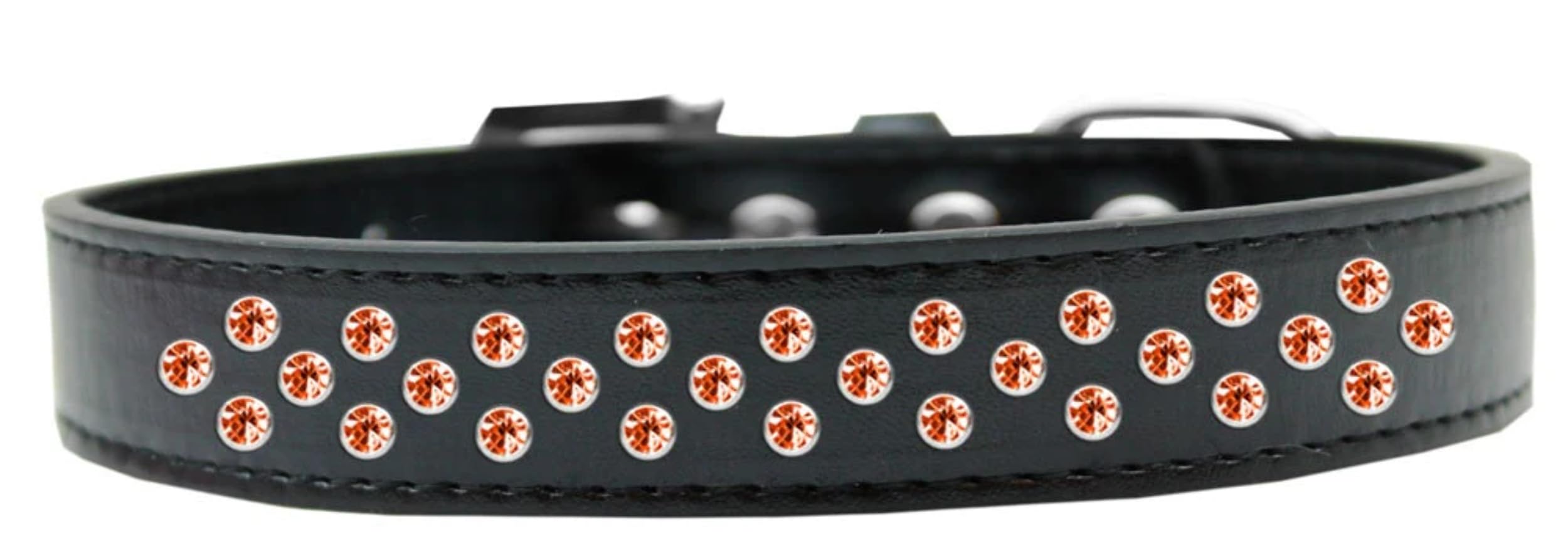 Dog, Puppy & Pet Fashion Collar, Orange Crystal Sprinkles White 18