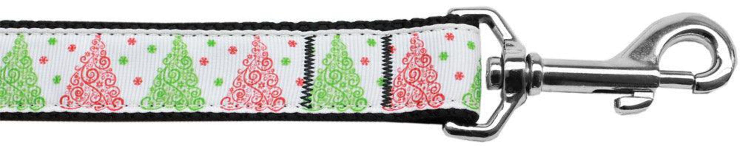 Christmas Pet Dog & Cat Nylon Collar or Leash, &quot;Fancy Schmancy Christmas Trees&quot; LG Collar