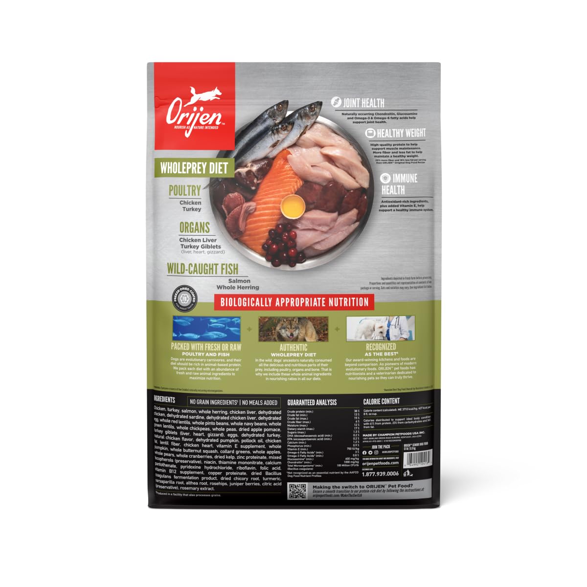 ORIJEN Senior Dry Dog Food, Grain Free Dry Dog Food for Senior Dogs, Fresh or Raw Ingredients, 13lb