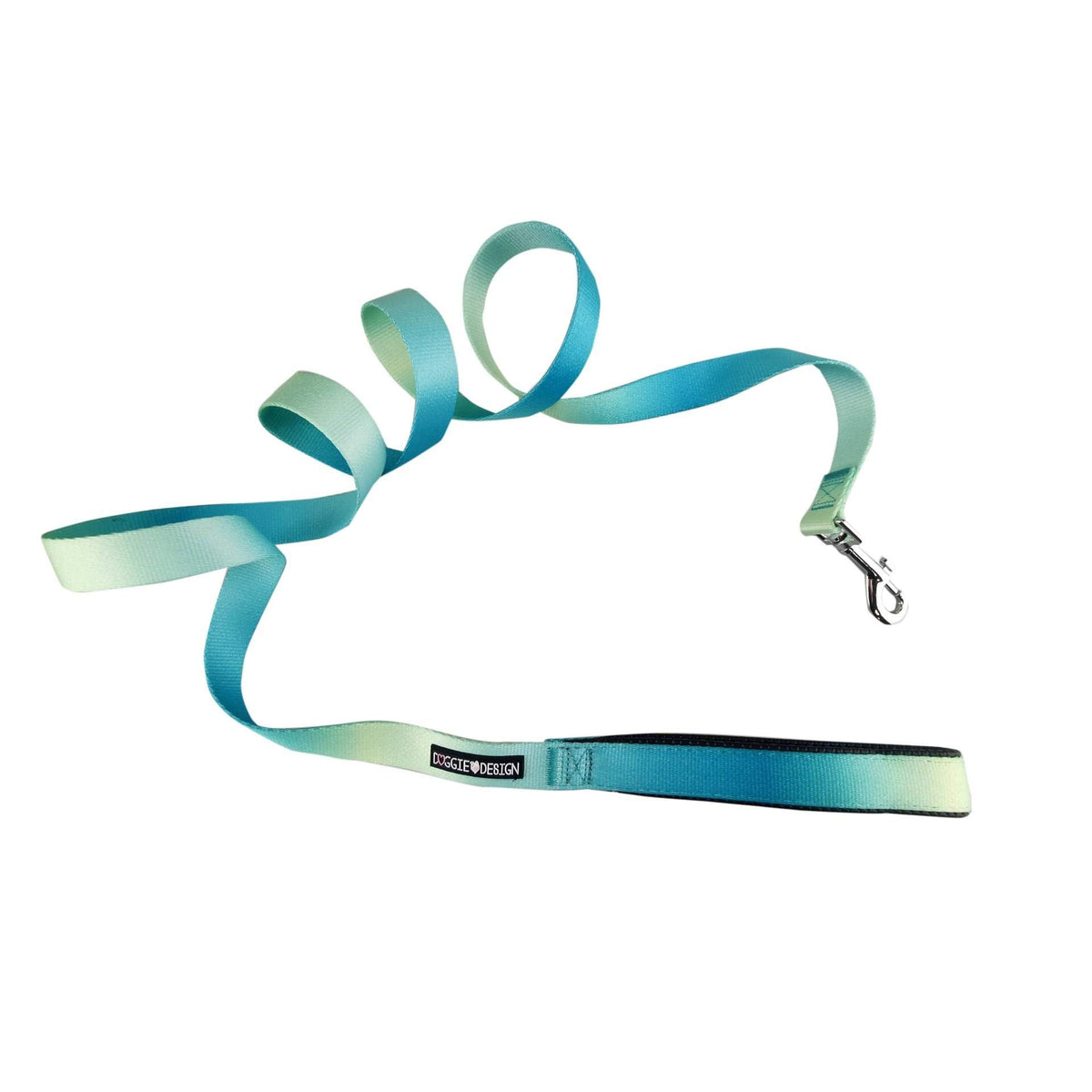 Doggie Design Ombre Leash (1 inch Wide x 6 feet Long, Aruba Blue)