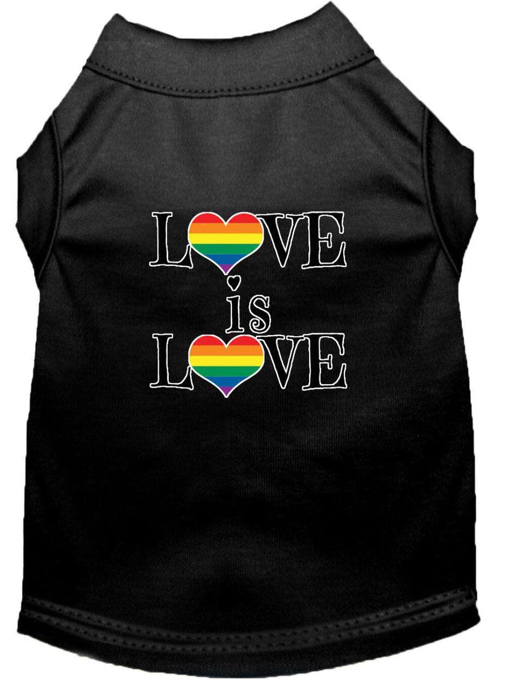 Pet Dog & Cat Shirt Screen Printed, "Love Is Love" Aqua XS (0-3 lbs.)