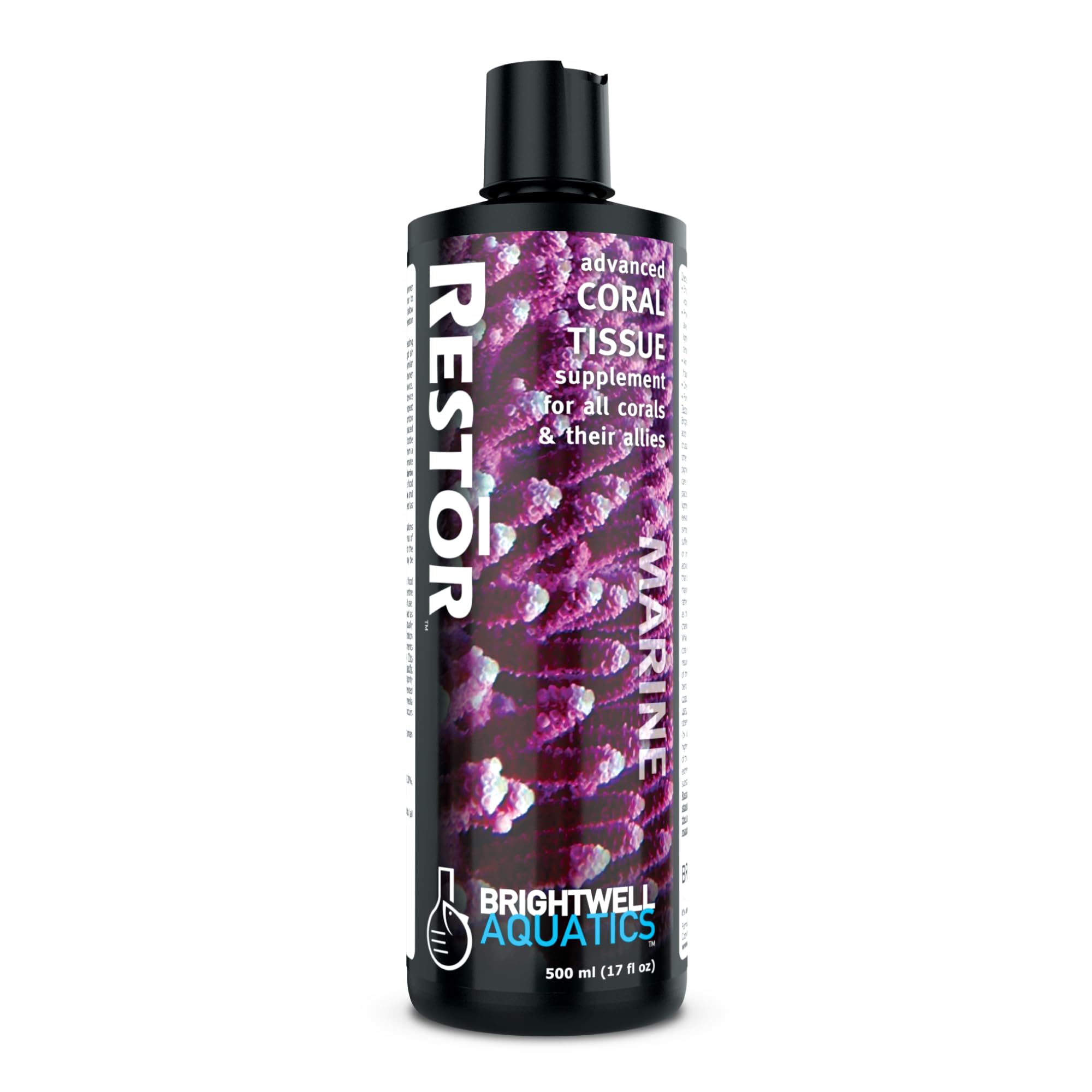 Brightwell Aquatics - Restor Liquid Coral Tissue Supplement - Fish Tank Reef Nutrition for Live Coral Growth Acceleration, Colou