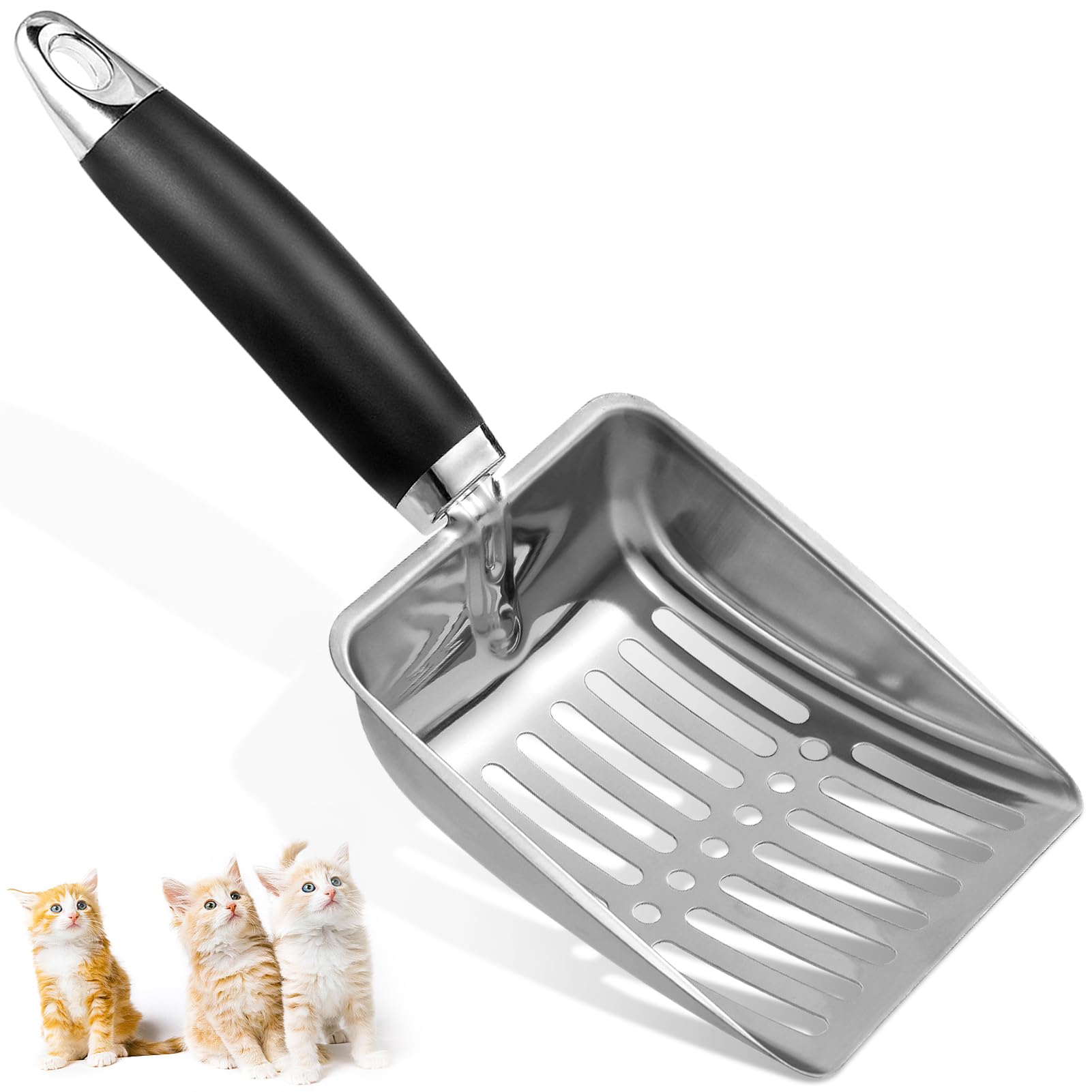 Apidgrowth Cat Litter Scoop - Metal Medium Cat Litter Scoop-Sturdy Mesh Scooper - Mesh Shovel-Easy To Clean - Suitable For Cat L