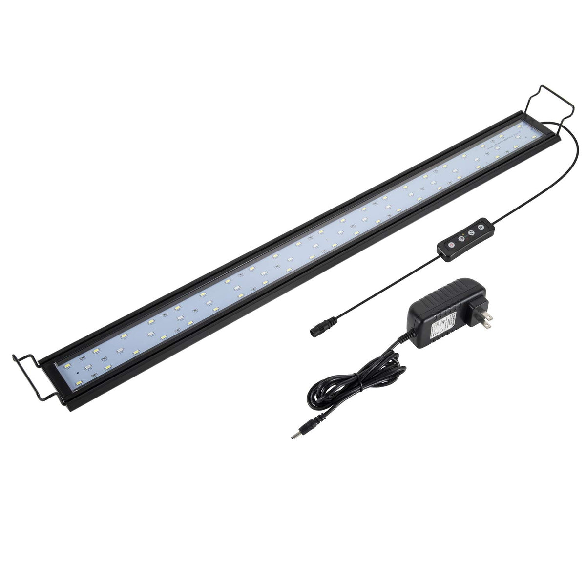 Hygger 20W Full Spectrum Aquarium Light With Aluminum Alloy Shell Extendable Brackets, White Blue Red Leds, External Controller,