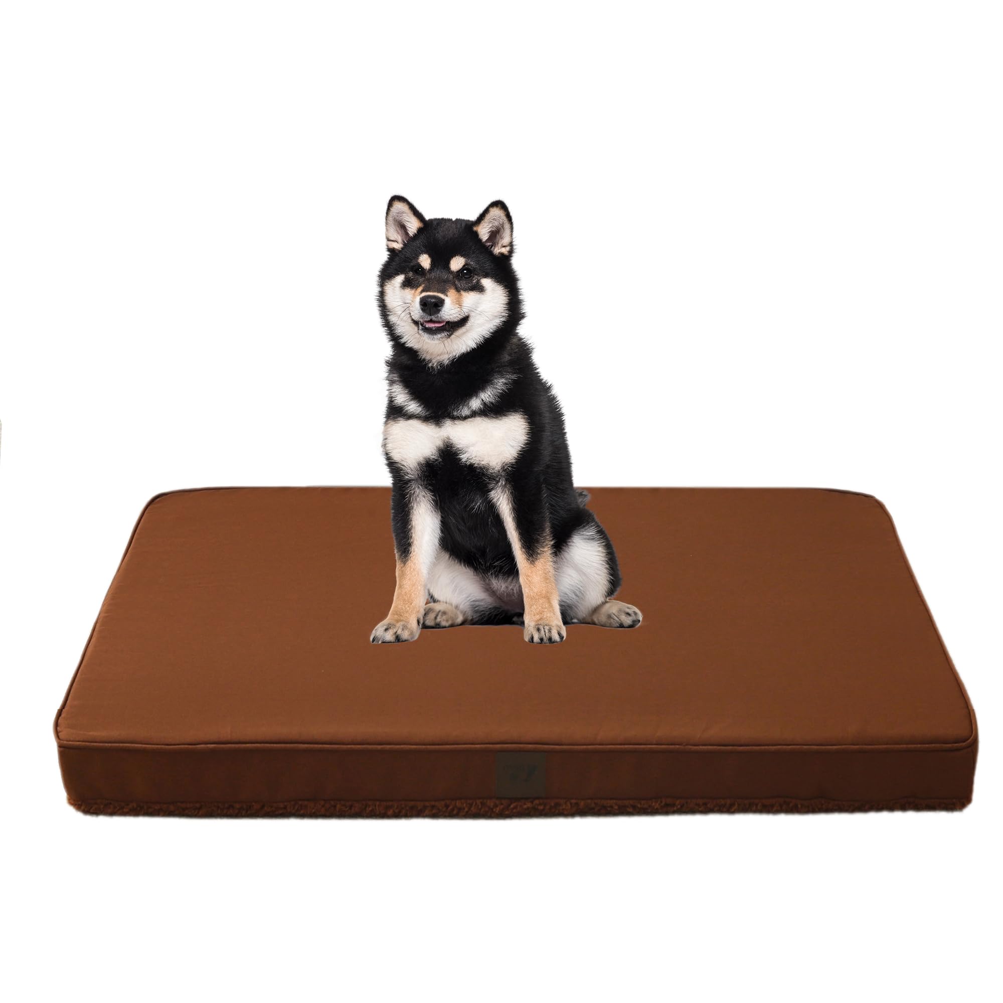 Daysu Dog Bed For Small Dogs, Orthopedic Dog Beds With Removable Washable Cover, Small Egg Crate Foam Pet Bed Mat, Flax Brown, S