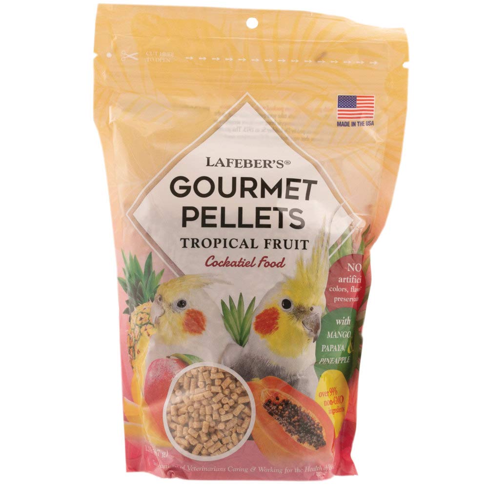 LAFEBERS Tropical Fruit Gourmet Pellets Pet Bird Food, No Added Sugar, Made with Non-GMO and Human-Grade Ingredients, for Cocka