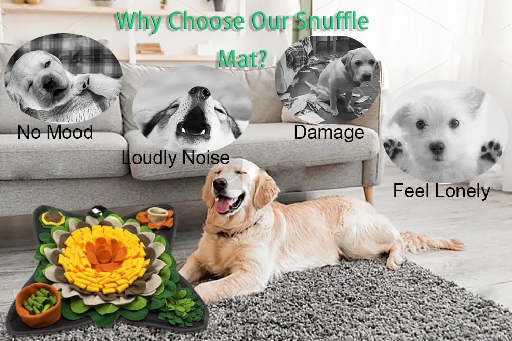 Dliduy Rabbit Foraging Mat Snuffle Mat, Feeding Mat Interactive Feeding Puzzle Toy, Pet Sniffing Training Mat for Dogs, Hamsters