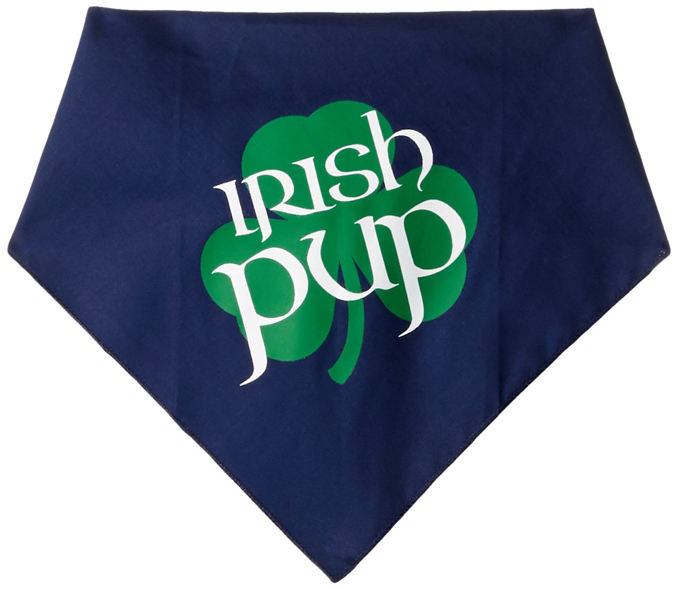 Pet and Dog Bandana Screen Printed, Irish Pup Navy Blue Large