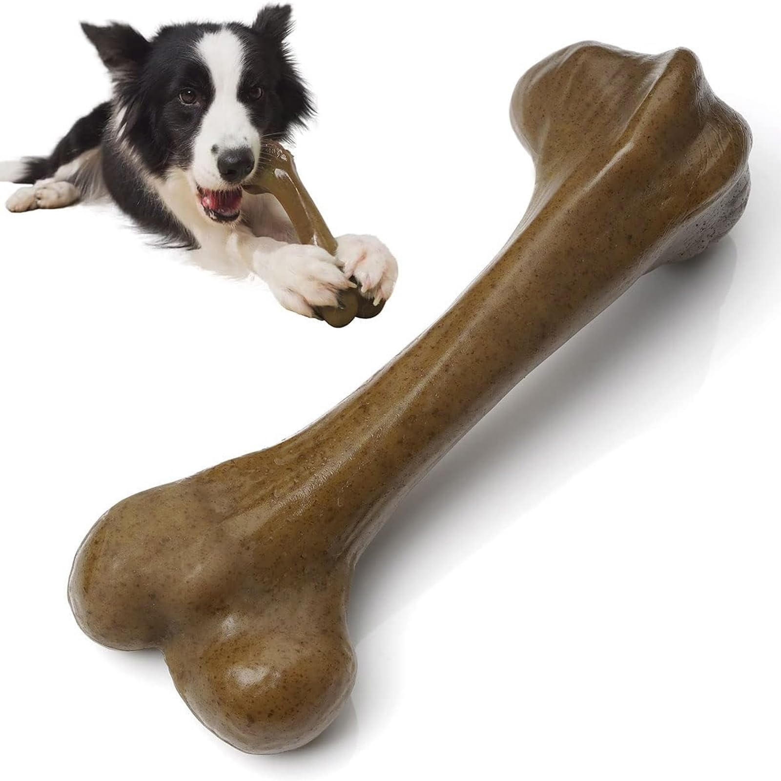 UXVA Tough Dog Toys for Aggressive Chewers, Indestructible Dog Toys, Nylon Dog Bones, Durable Tough Puppy Teething Toys, Interac
