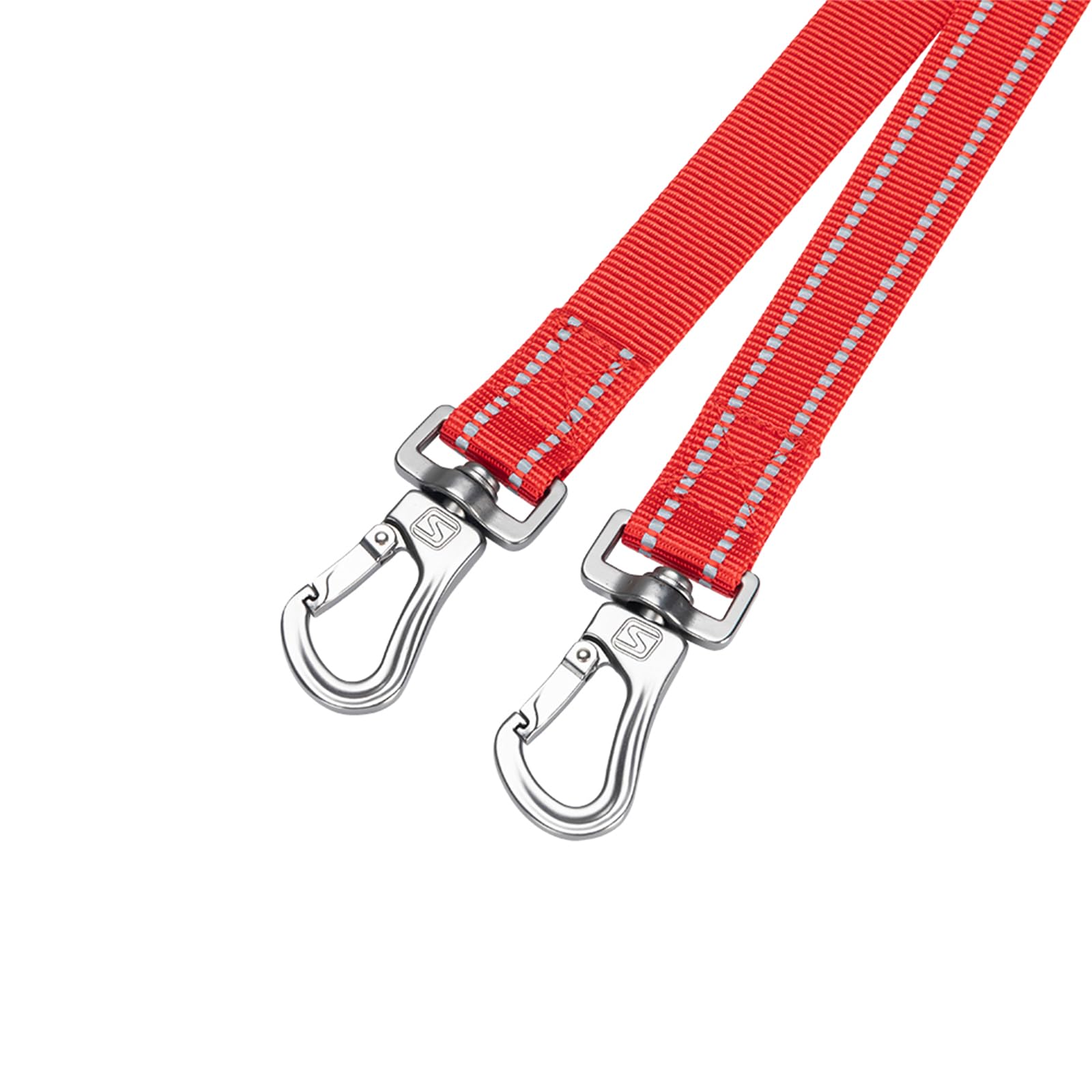 Excellent Elite Spanker Reflective Dual Leash - 5Ft Double Dog Leash With Padded Handle For Two Dogs Walking & Training (Red)