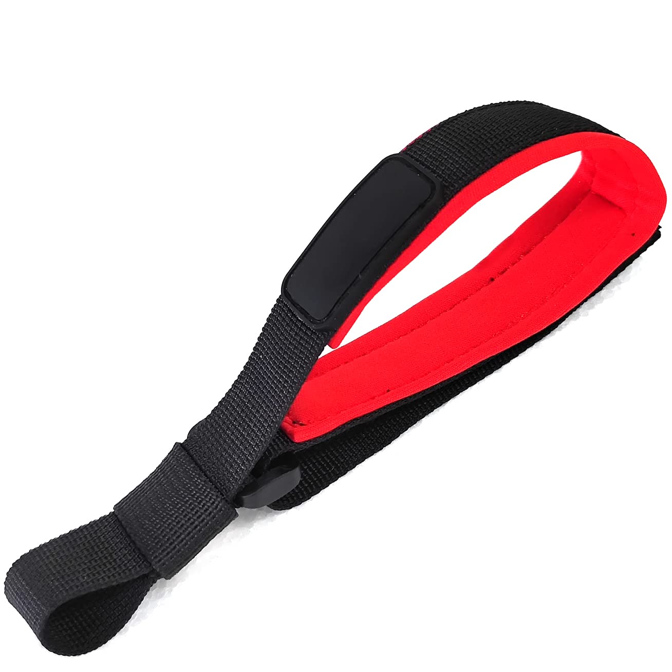 LFCXHTY Hands Free Adjustable Wrist Strap, Soft Comfortable Diving Fabric Safety Strap for Retractable Dog Leash (Black & Red, 2
