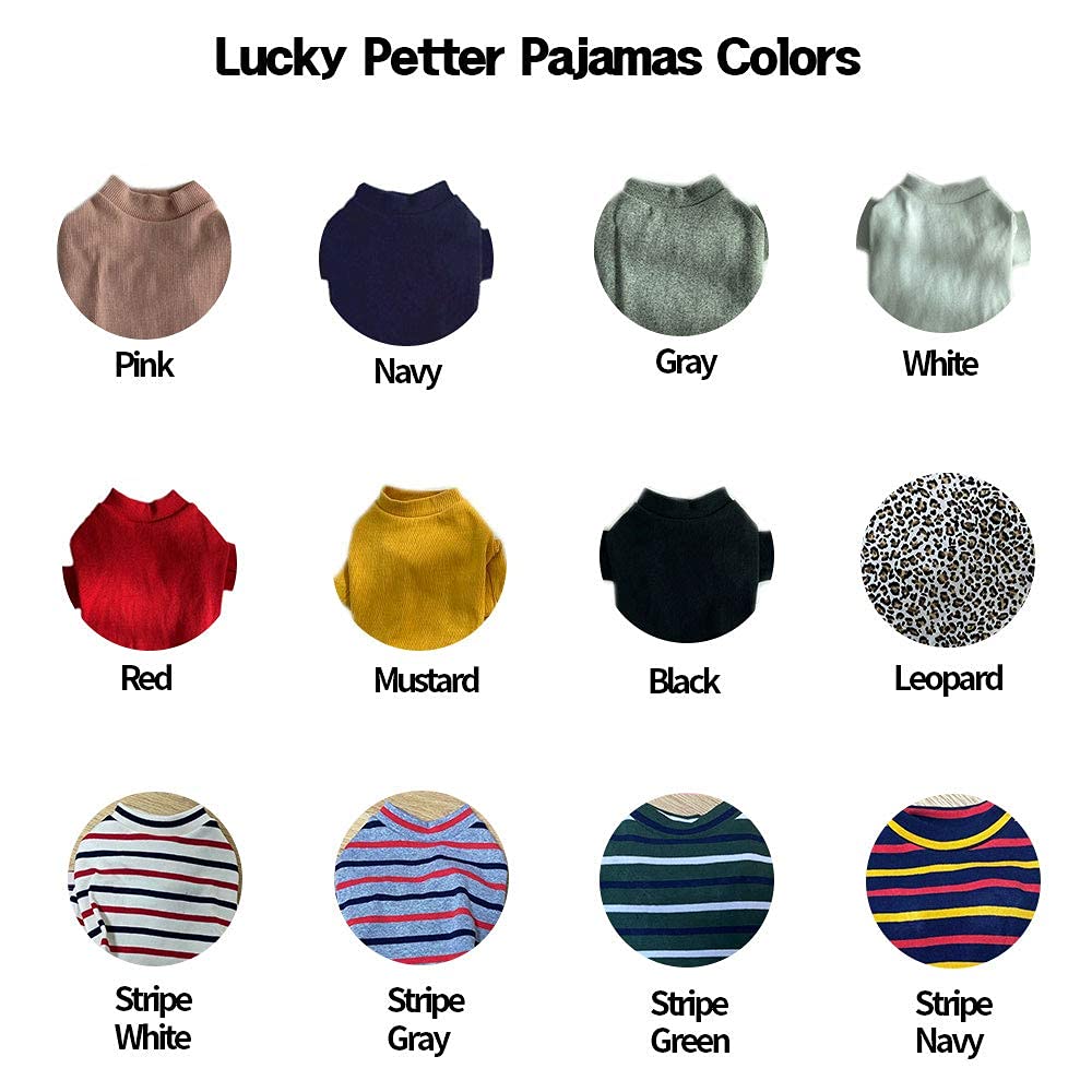 Lucky Petter Basic Soft Dog Pajamas For Small Dog Onesie Doggie Jammies Dog Shirt Stretchable Dog Jumpsuit Bodysuit Pjs (X-Small