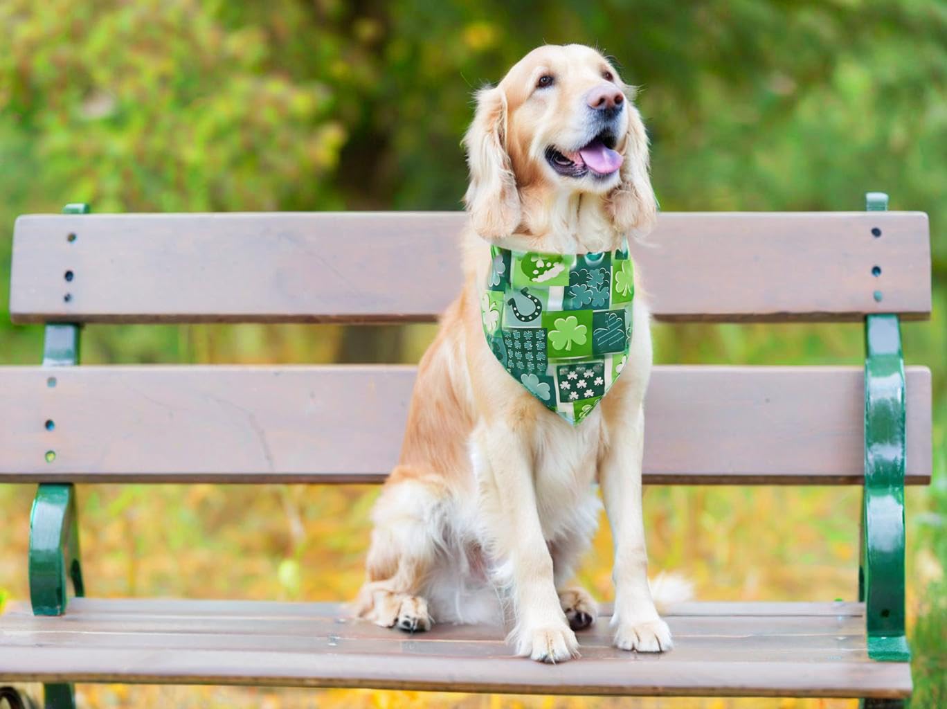 Cozyhaus St. Patrick'S Day Dog Bandanas, Irish Shamrock Design Scarves, Holiday Costumes, Pet Scarves For Boys And Girls, Dog Ou