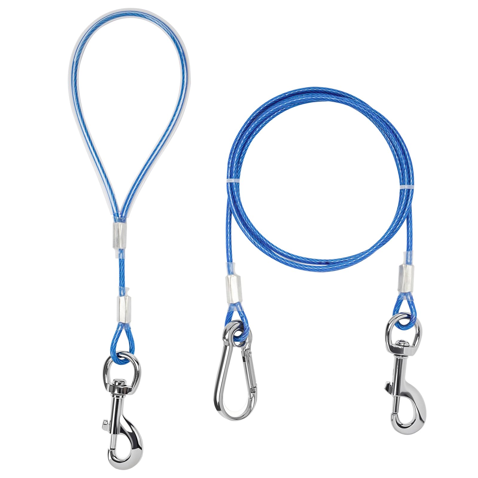 Mi Metty Chew Proof Dog Leash,5Ft Tie Out Cable With Detachable Short Handle,Cable Braided Cord Steel Training Dog Leash For Tee