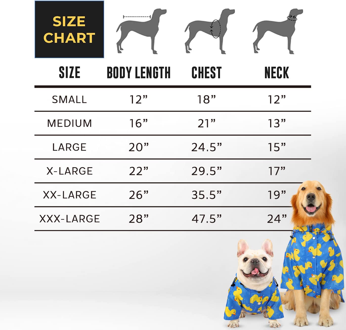 Hde Dog Raincoat Double Layer Zip Rain Jacket With Hood For Small To Large Dogs Ducks Blue - L