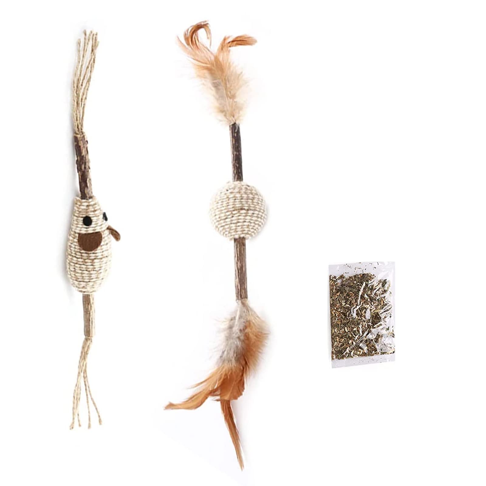 Emily Pets Cat Combo Toy Durable Interactive Cat Toys For Cats With Natural Silvervine Stick With Ball, Cat Chew Toy With Cat Ni