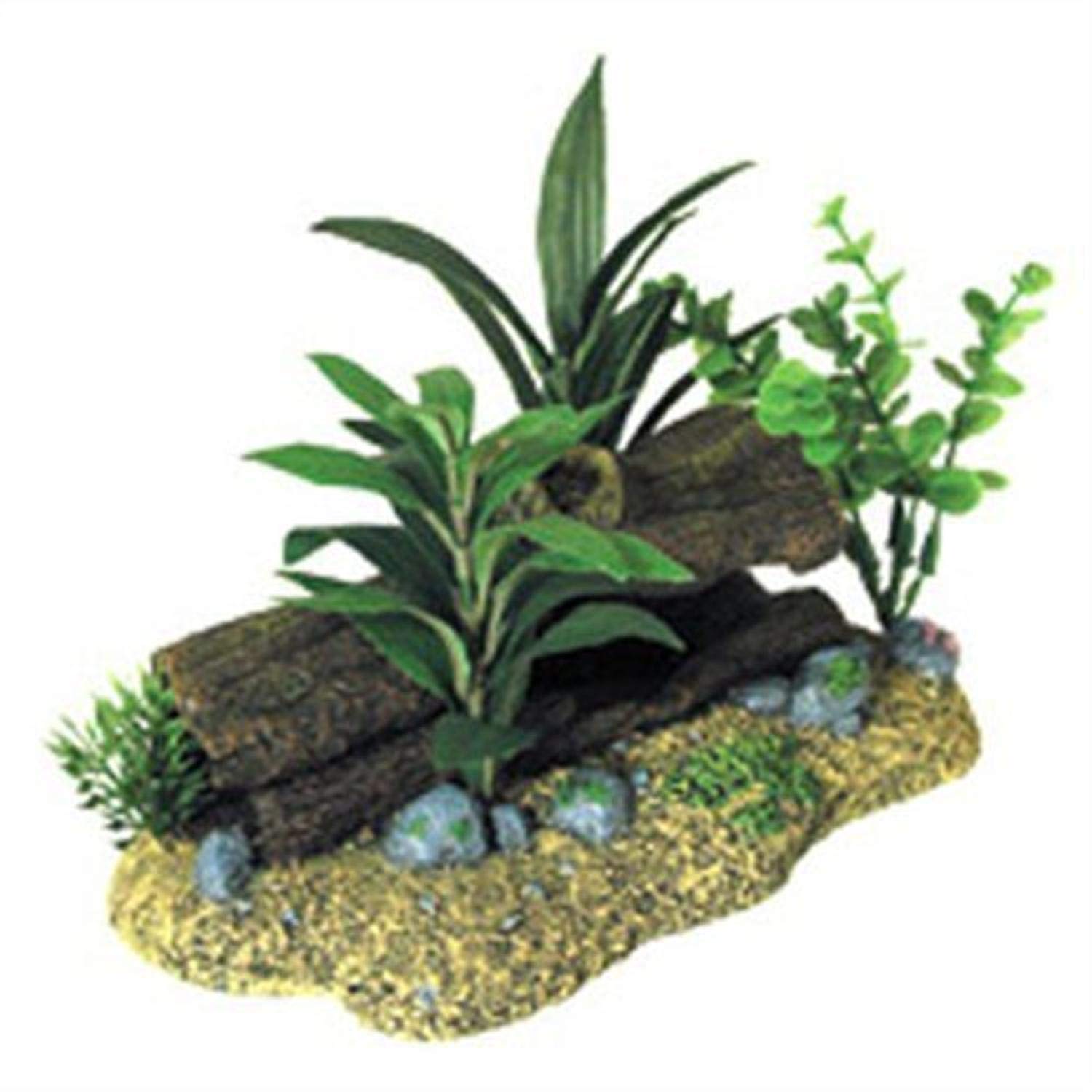 Blue Ribbon Exotic Environments Log Cavern Jungle Floral Aquarium Ornament