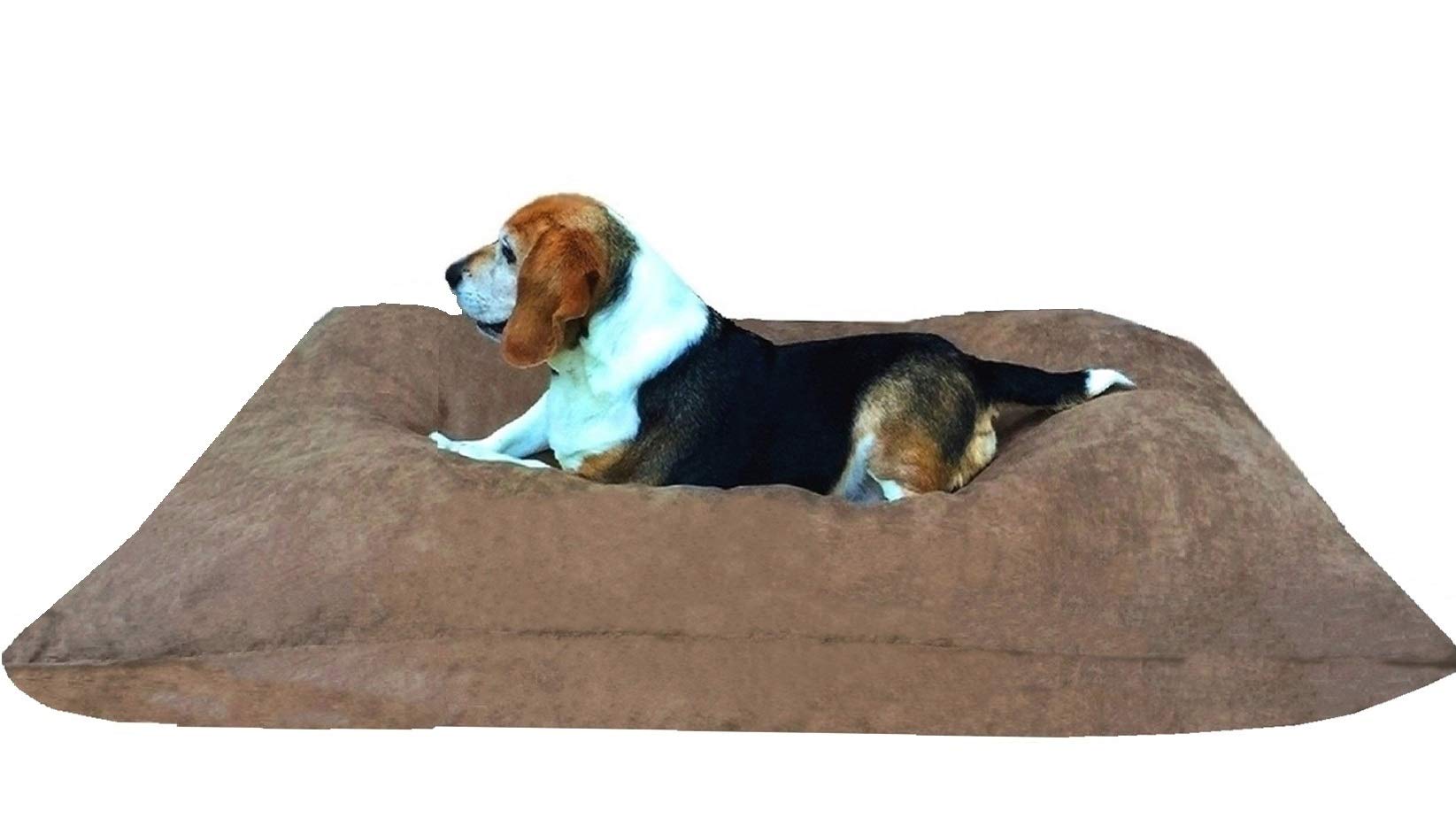 Dogbed4Less Do It Yourself Diy Pet Bed Pillow Duvet Suede Cover + Waterproof Internal Case For Dog/Cat At Large 48'X29' Brown Color - Covers Only