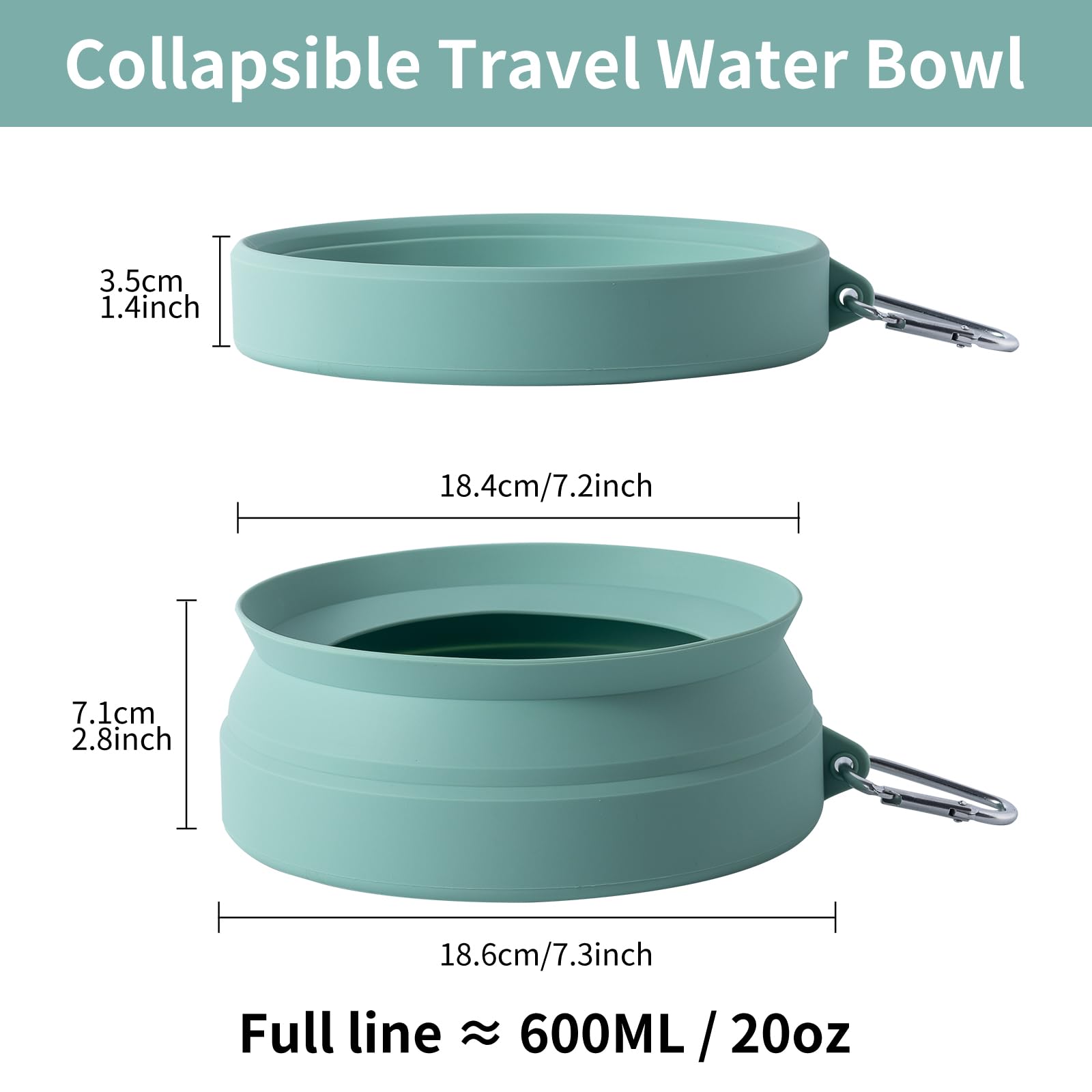 SLSON Spill Proof Dog Water Bowl for Cars,Collapsible No Splash Dog Travel Bowls Integrated Molding Portable Pet Bowl for Vehicl