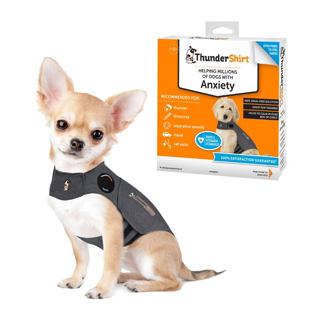 Thundershirt For Dogs, Xx Small, Heather Gray Classic - Dog Anxiety Relief Calming Vest