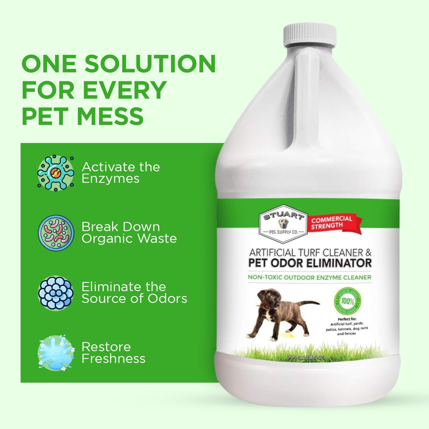 Stuart Pet Supply Artificial Turf Cleaner And Outdoor Pet Odor Eliminator Concentrate Is Ideal For Yards, Artificial Grass And P