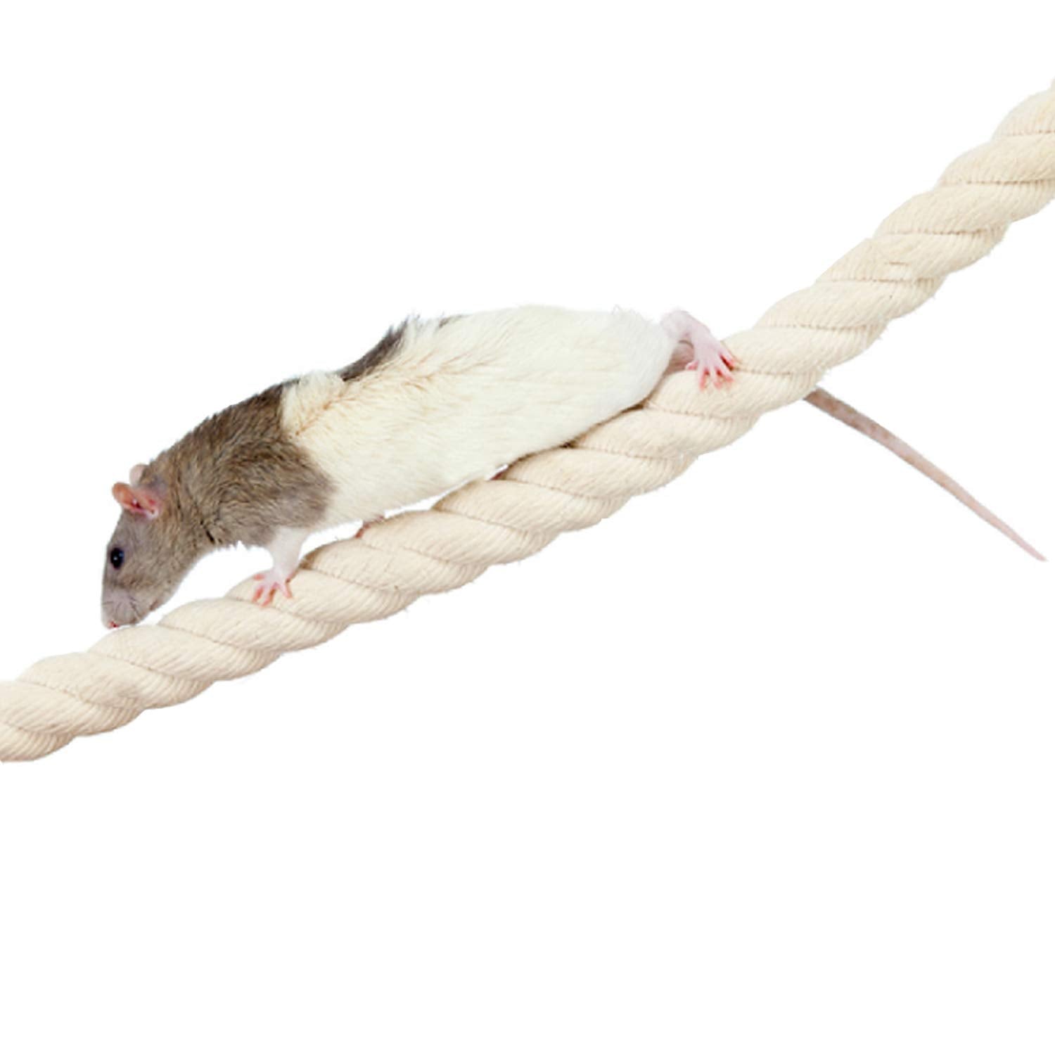 42 Inch Natural Rope (Regular) - Flexible Bendable Climbing Rope Perch Cage Accessory Toy - Sugar Gliders, Squirrels, Degus, Mar