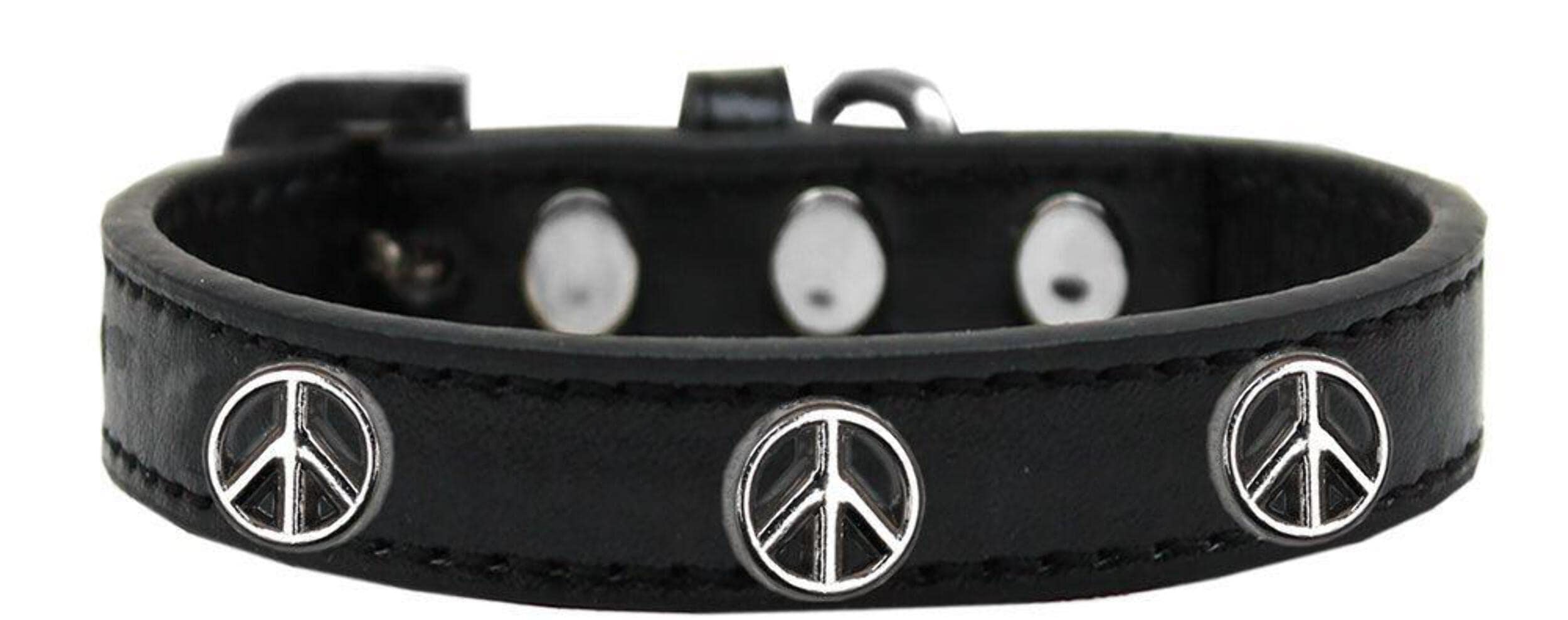 Dog, Puppy and Pet Widget Fashion Collar, Peace Sign Red 14