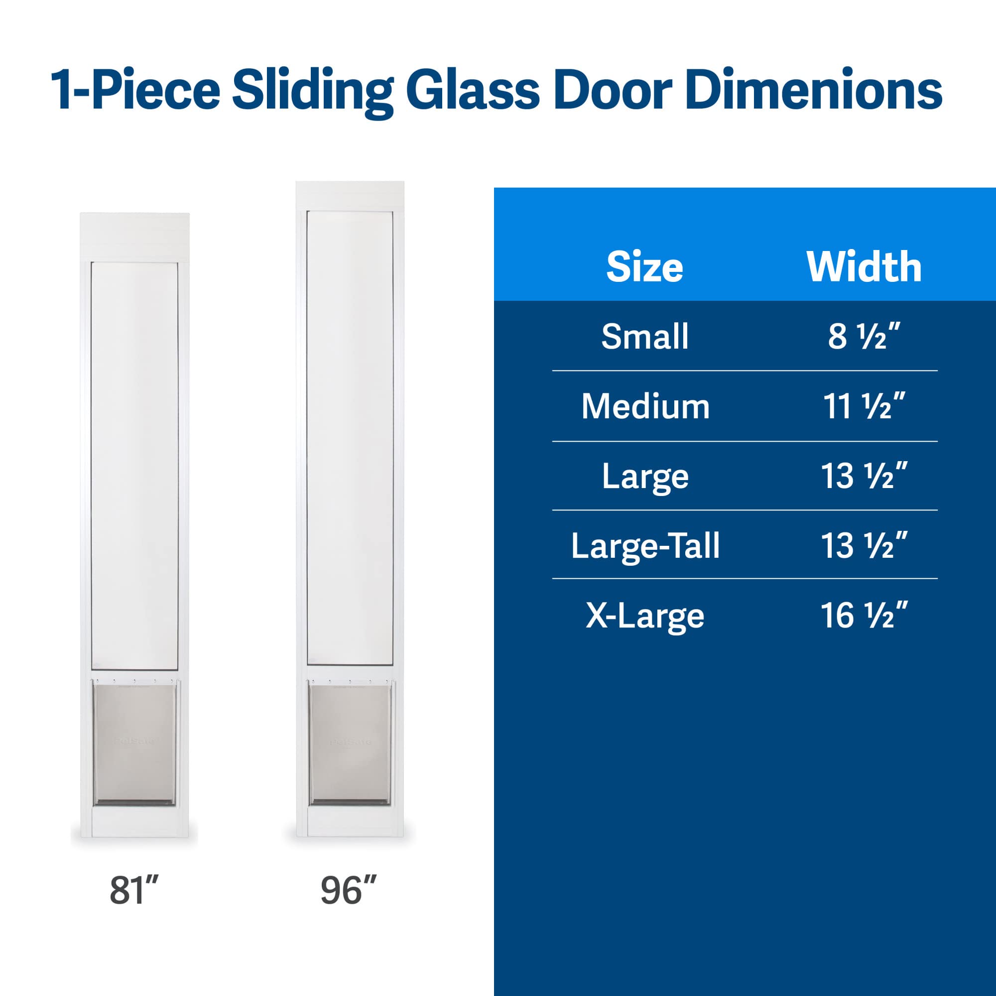 Petsafe Doggy Door For Sliding Glass Doors, Adjustable Height 75 7/8' To 81', No-Cut Diy Install, Aluminum Panel, Ideal For Renters, For Cats And Small Dogs Up To 15 Lb, (White, Small)