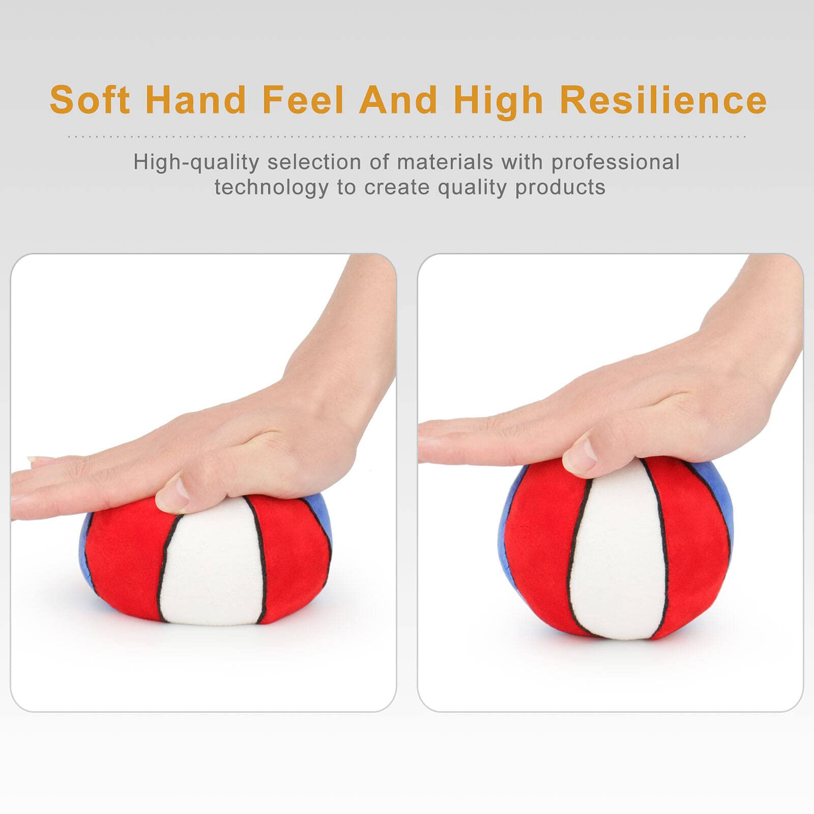 Piang Gouer 2Pcs Interactive Dog Toys Dog Balls Suitable For Small And Medium Dogs, Squeaky Plush Dog Toys, Puppy Teething Chew