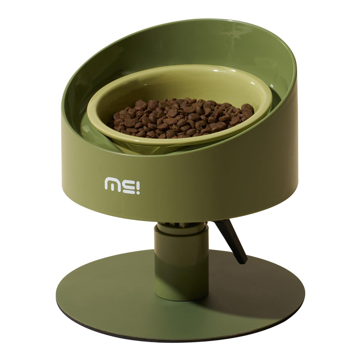Ms!Make Sure Adjustable Raised Cat Bowls, Ceramic Elevated Cat Bowls, Pet Bowl With Anti - Slip Rubber Pad, Leak - Proof, Lead &