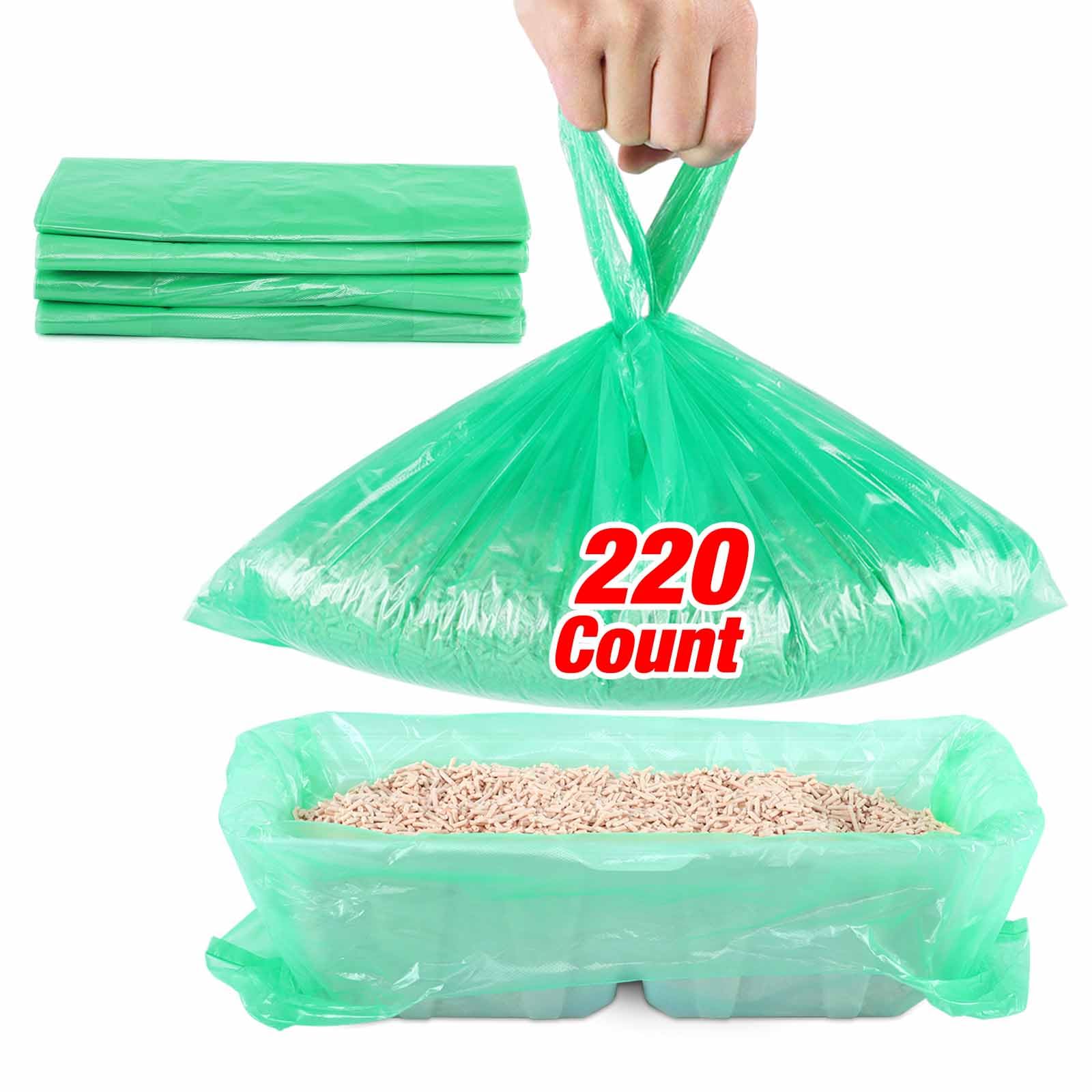 Criodoo Litter Box Liners Compatible With Littermaid/Nature'S Miracle Waste Receptacles, Green Unscented 220 Refill Bags With Ha