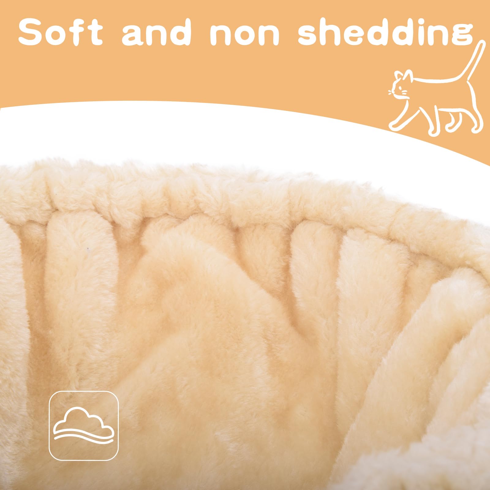 Beige Cat Hammock, Extra Large (12.4''), Cozy Hammock With Deep Basket, Attachment Design For Cat Tower