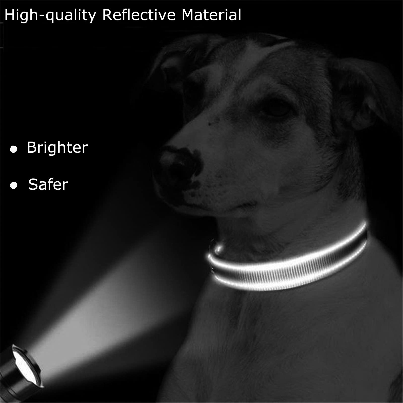 Roses&Poetry Reflective Dog Collar With Gradient Azure, Adjustable Durable Pet Collars For Small Medium Large Dogs (Azure-L)