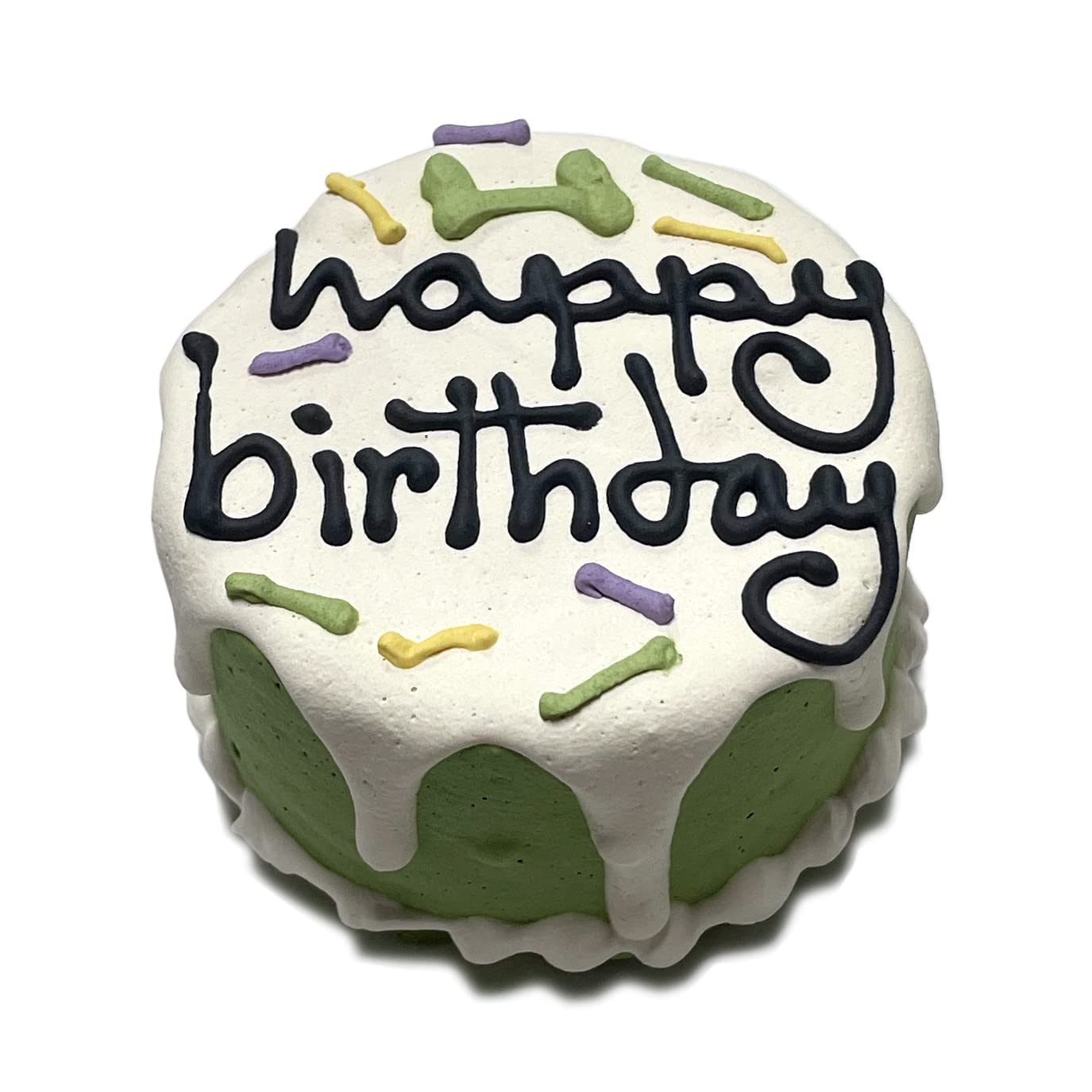 Bubba Rose Biscuit Company: Green Dog Birthday Baby Cake - Crunchy Biscuit Texture - Natural Gourmet Pet Treat - Dog Cake - 3 in