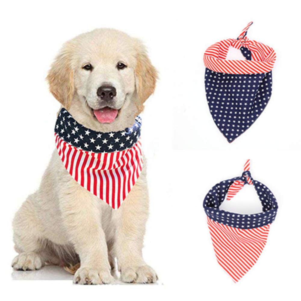 Orgrimmar American Flag Dog Bandanas Bibs Triangle Scarfs Washable Cat Pet Collar Large Bandana Puppy Kerchief For 4Th Of July I