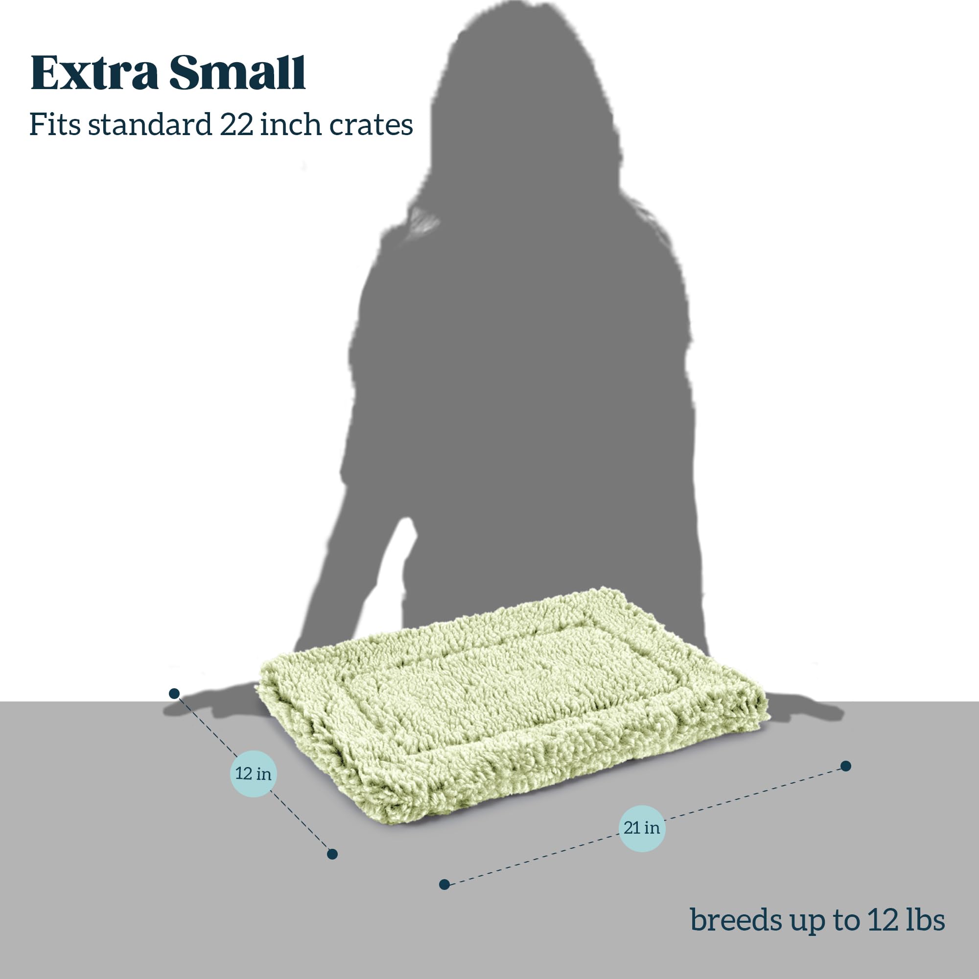 Pelzin Stoutwool Indestructible Dog Bed - Fluffy Chew Proof Dog Crate Pad - Tough Kennel Pad For Aggressive Chewers - Ideal For