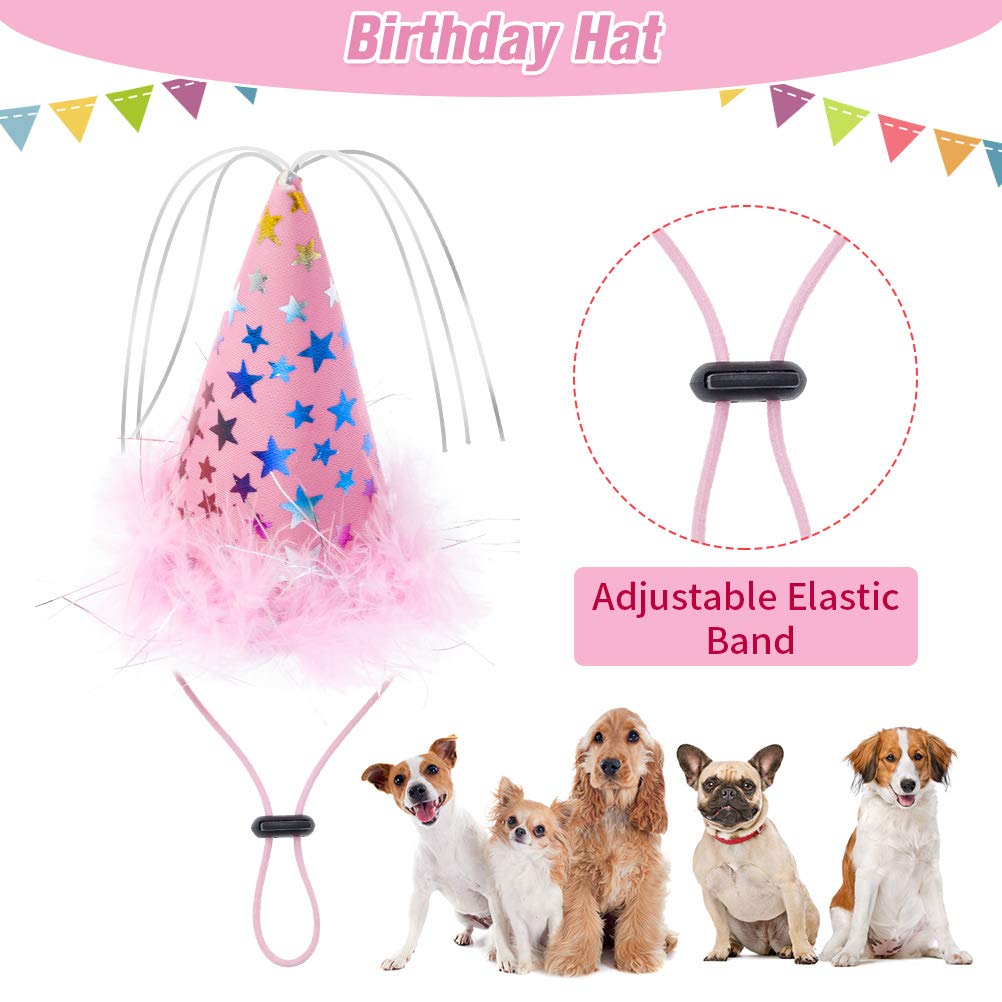 Dog Birthday Bandana Set - Cute Hat And Squeaky Cake Toy For Birthday Party Supplies Gift - Great For Small Medium Large Dogs Pi