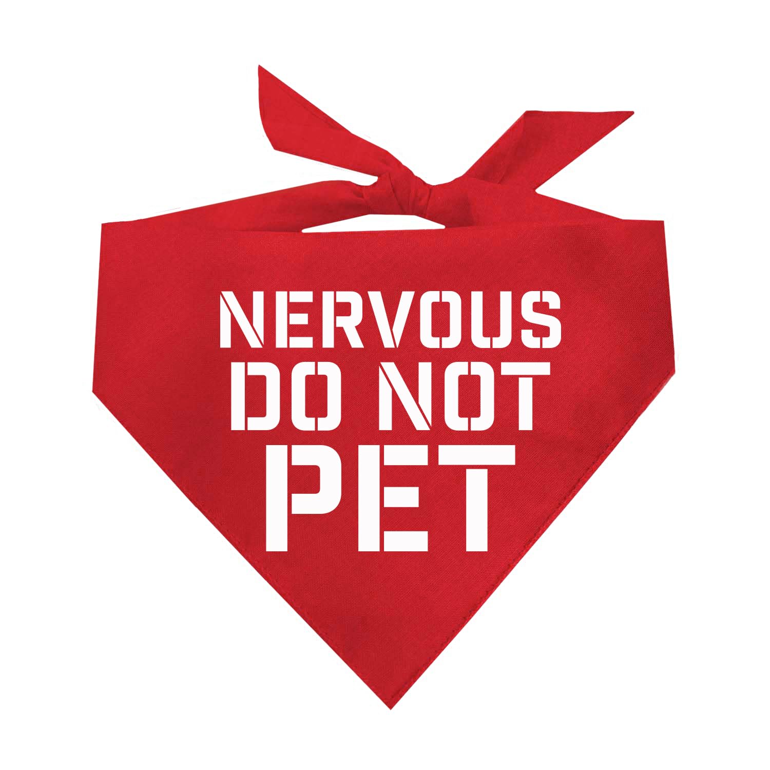 Nervous Do Not Pet Dog Bandana (Red, Xs 156)