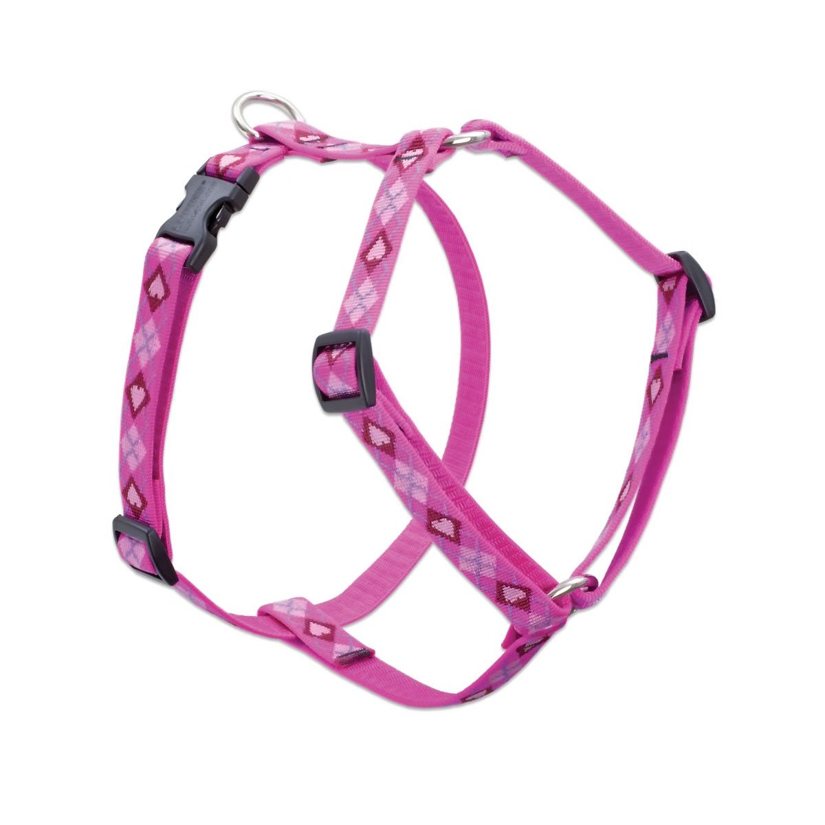 LupinePet Originals 3/4 Puppy Love 14-24 Adjustable Roman Dog Harness for Medium Dogs