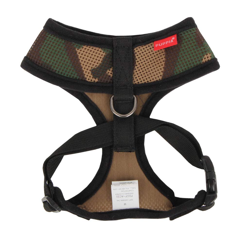 Puppia Soft Dog Harness No Choke Over-The-Head Triple Layered Breathable Mesh Adjustable Chest Belt And Quick-Release Buckle, Camouflage, X-Large