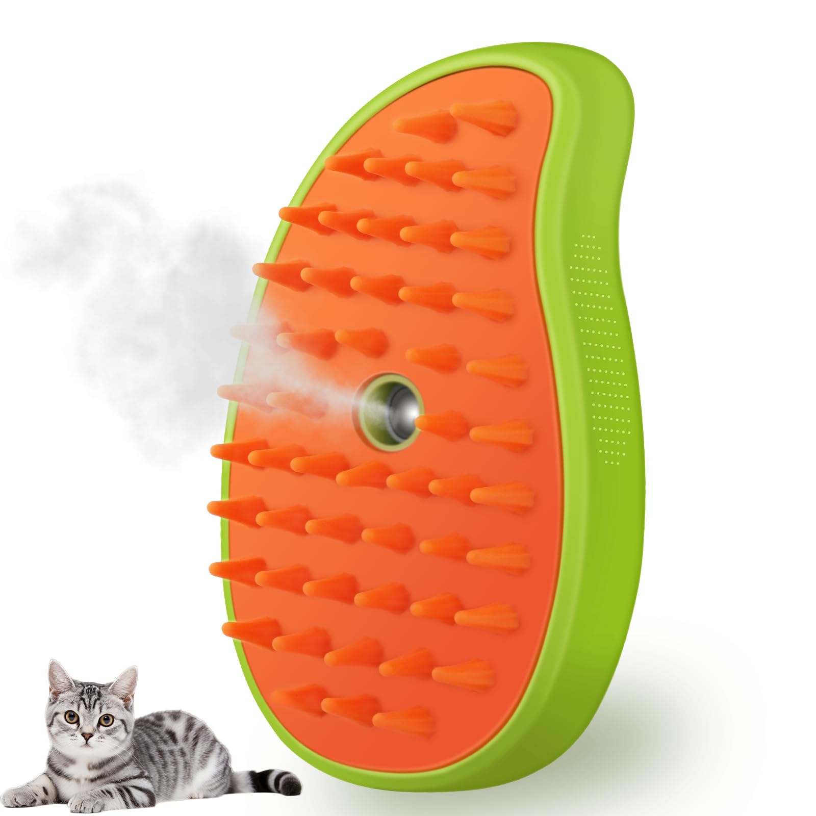 Cat Steam Brush, 3 In 1 Steamy Pet Brush, Silicone Massage Dog Hair Remover Comb, Spray Mist Grooming Brush For Indoor Kittens (